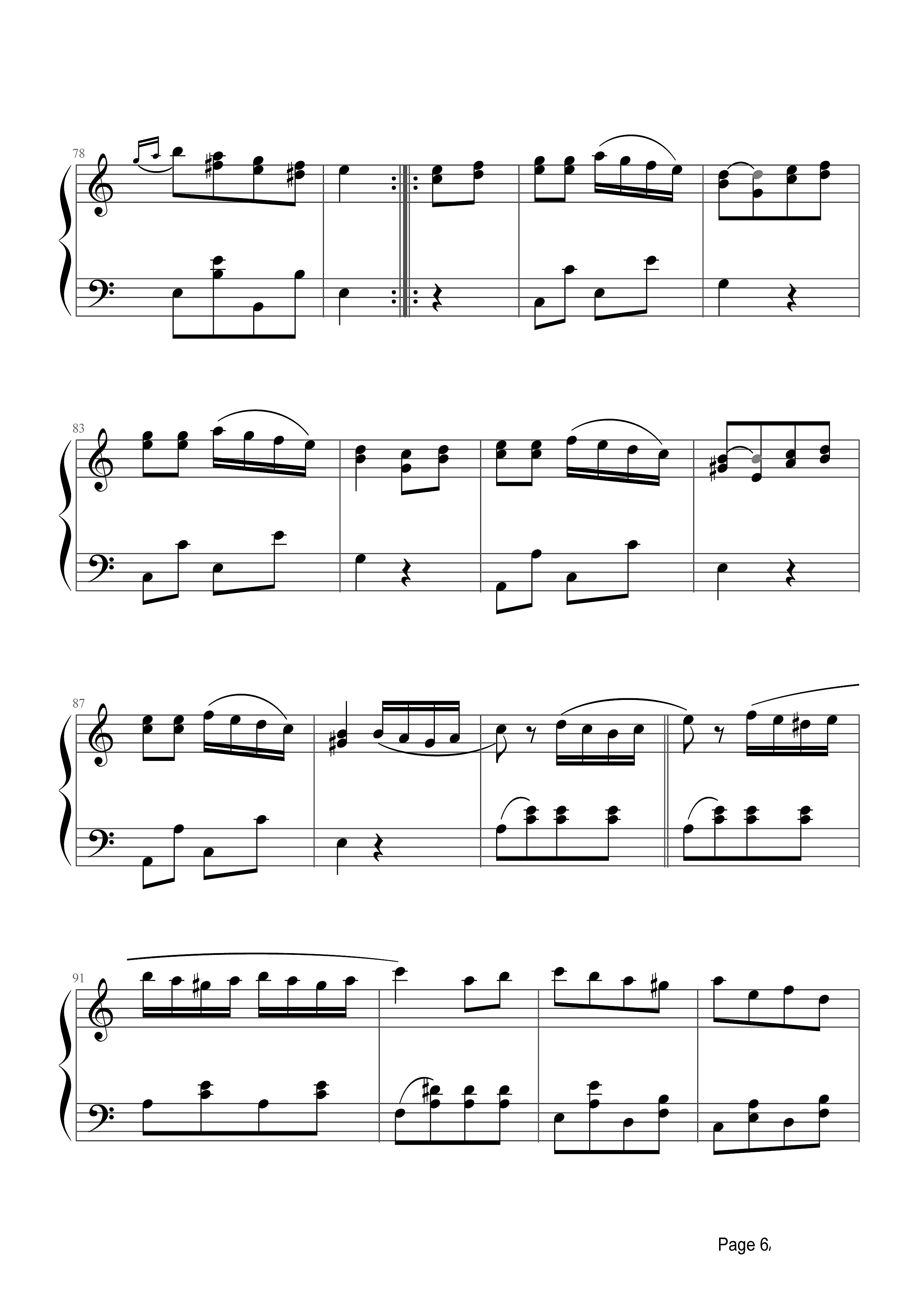 土耳其进行曲钢琴谱 莫扎特带你体验异国风味的曲调6