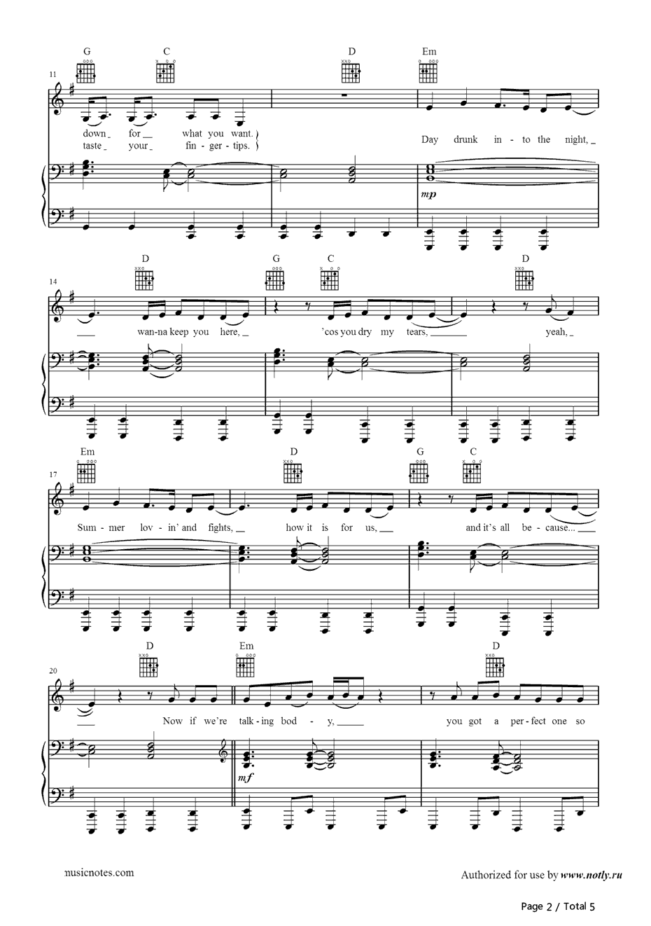 TalkingBody钢琴谱-ToveLo2