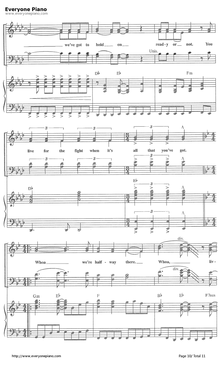 Livin' on a prayer钢琴谱-Bon Jovi邦乔维10