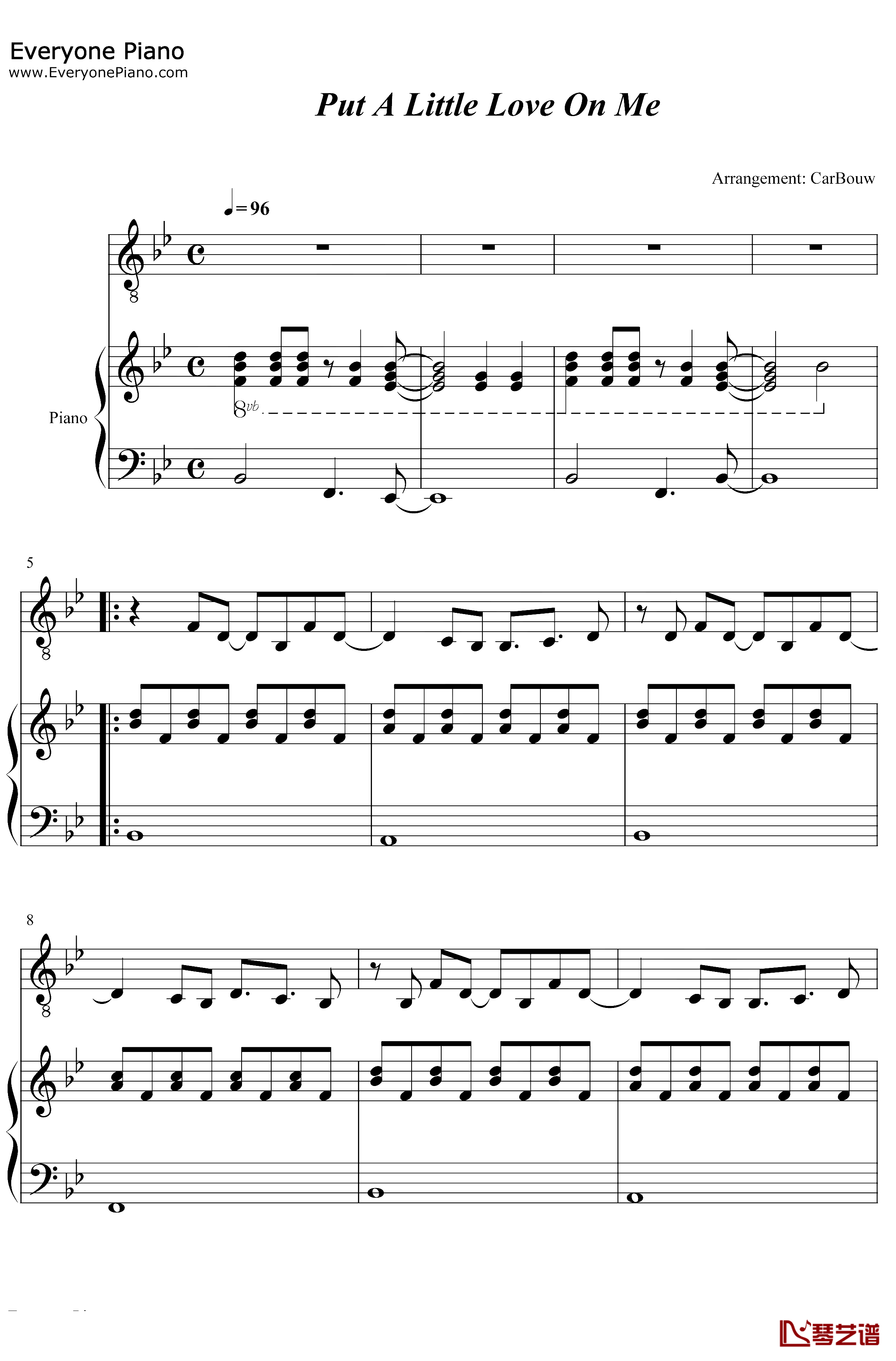 Put A Little Love On Me钢琴谱-NiallHoran1