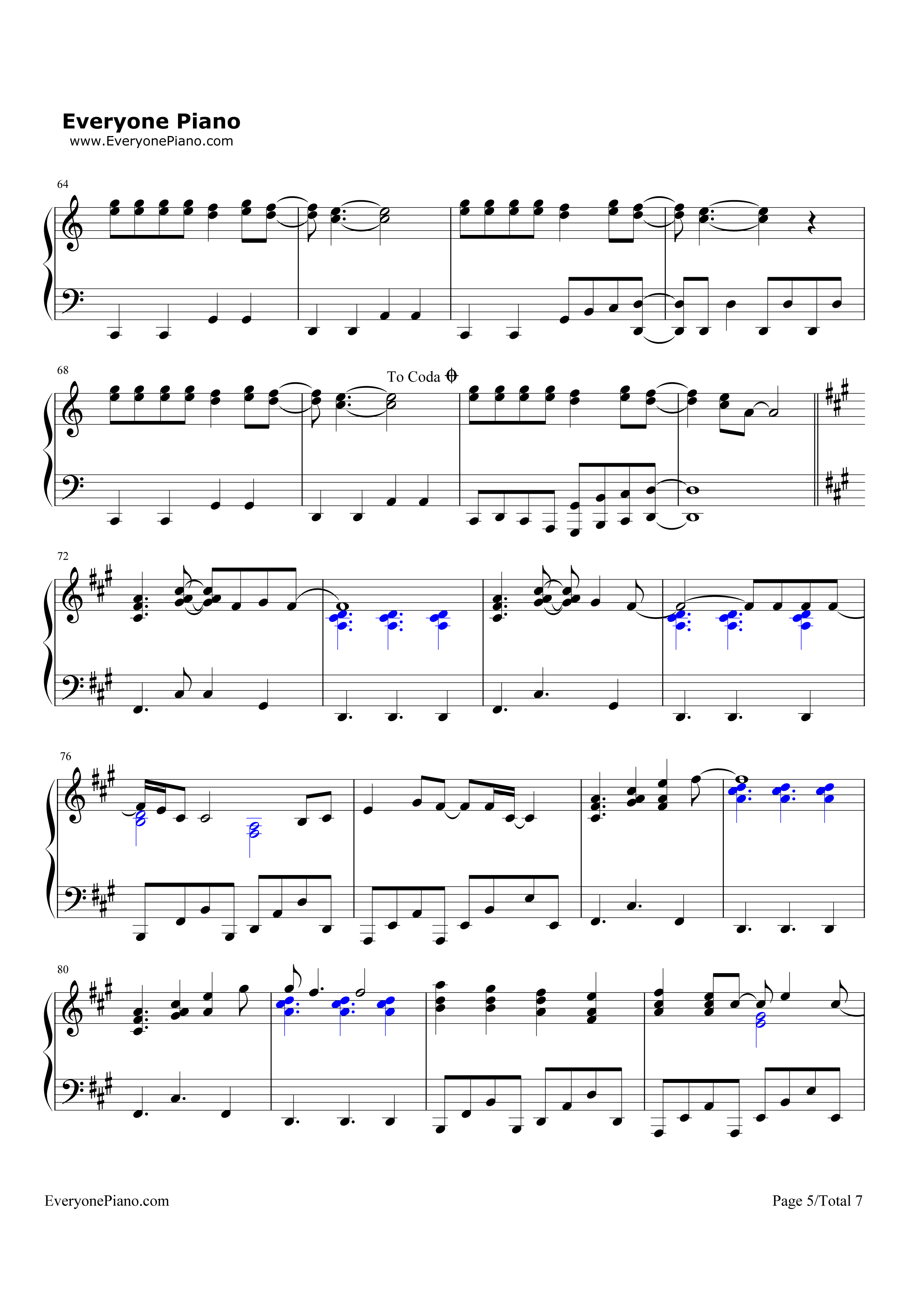 Californication钢琴谱-Red Hot Chili Peppers5
