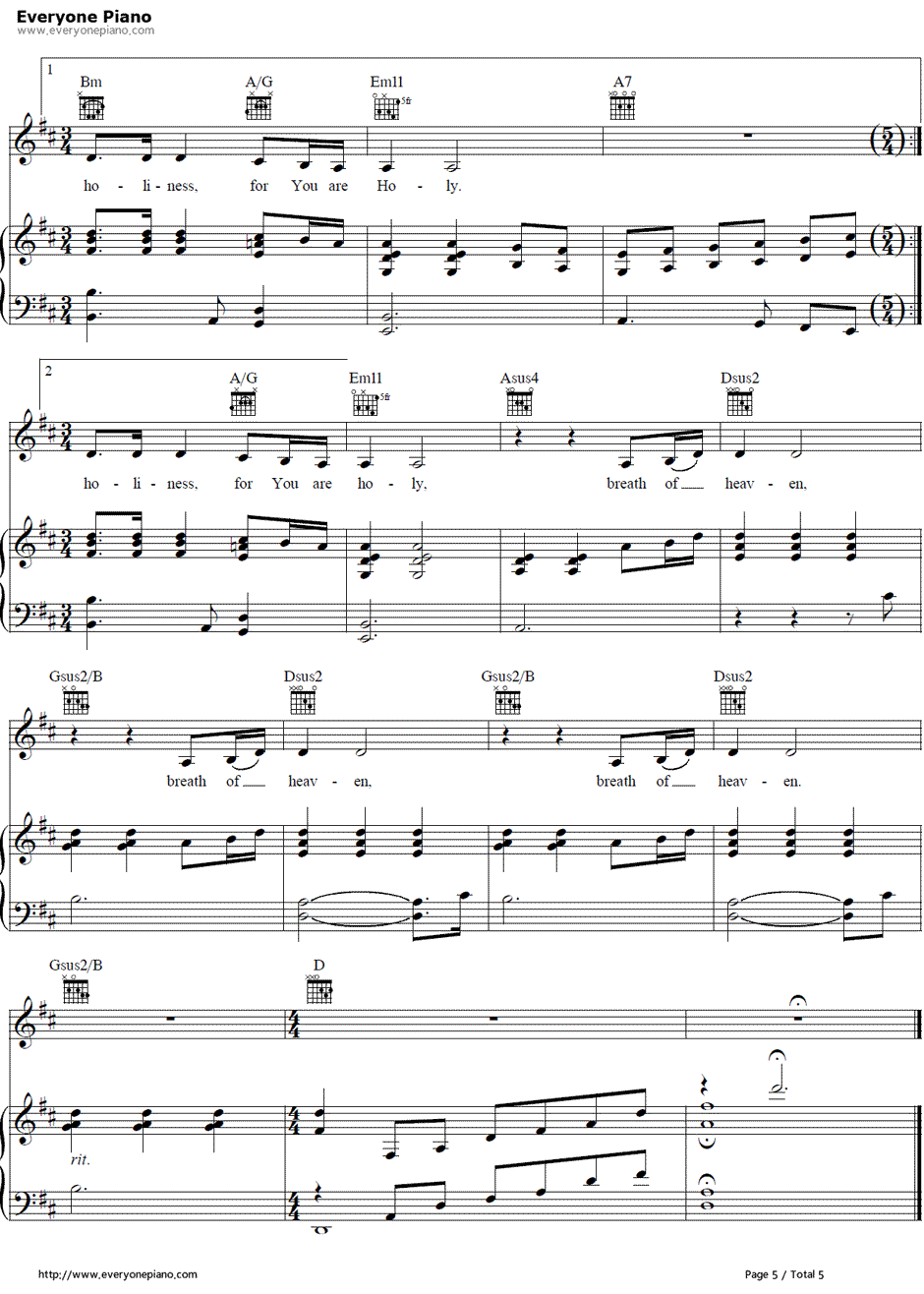 Breath of Heaven钢琴谱-Amy Grant5