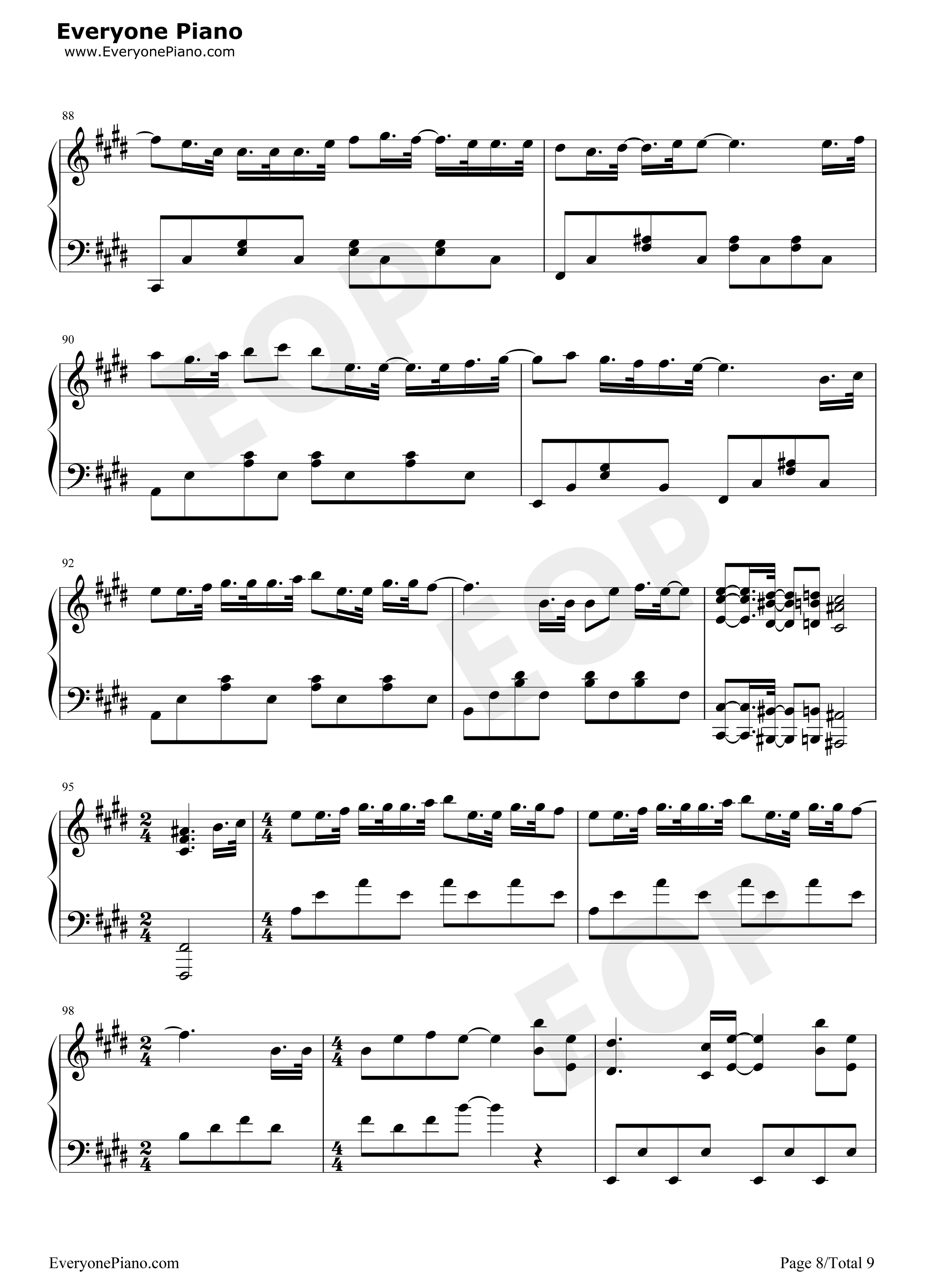 クリスマスソング钢琴谱-back number8