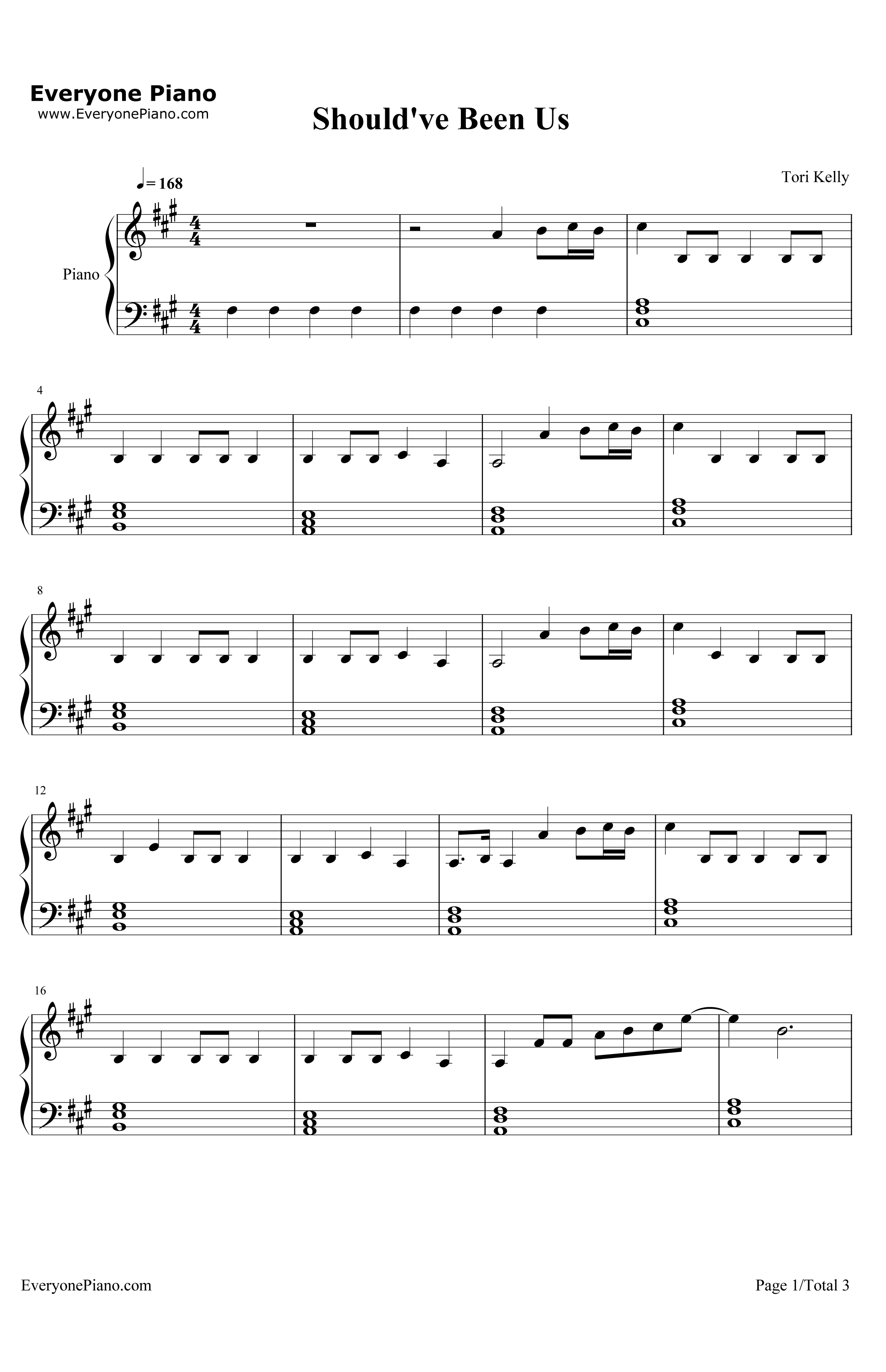Should'veBeenUs钢琴谱-ToriKelly1
