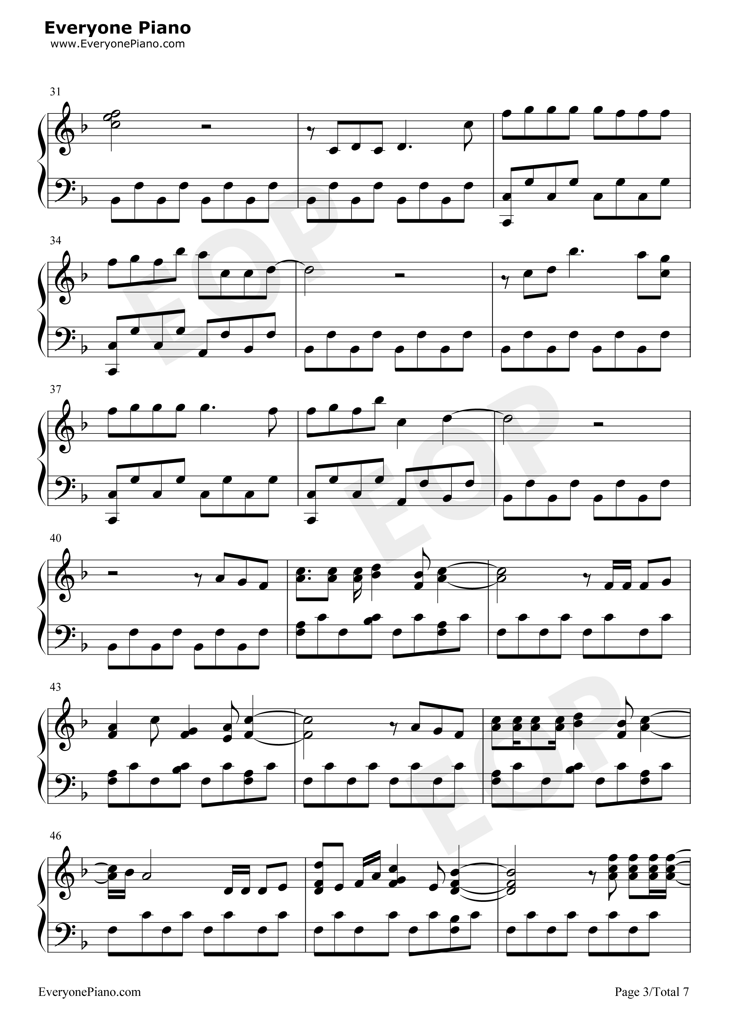 The Last Time钢琴谱-The Script3