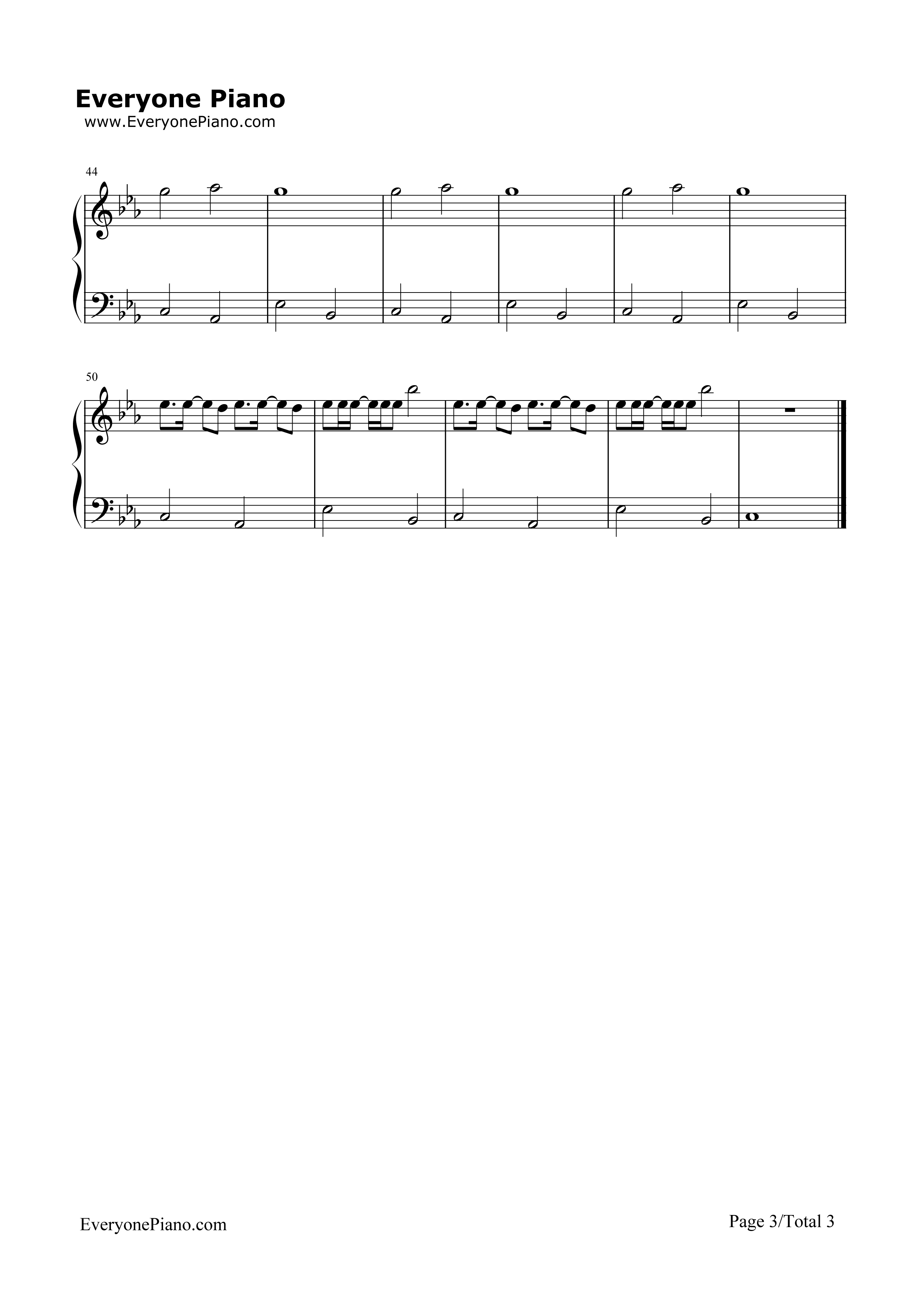 International Love钢琴谱-Pitbull3