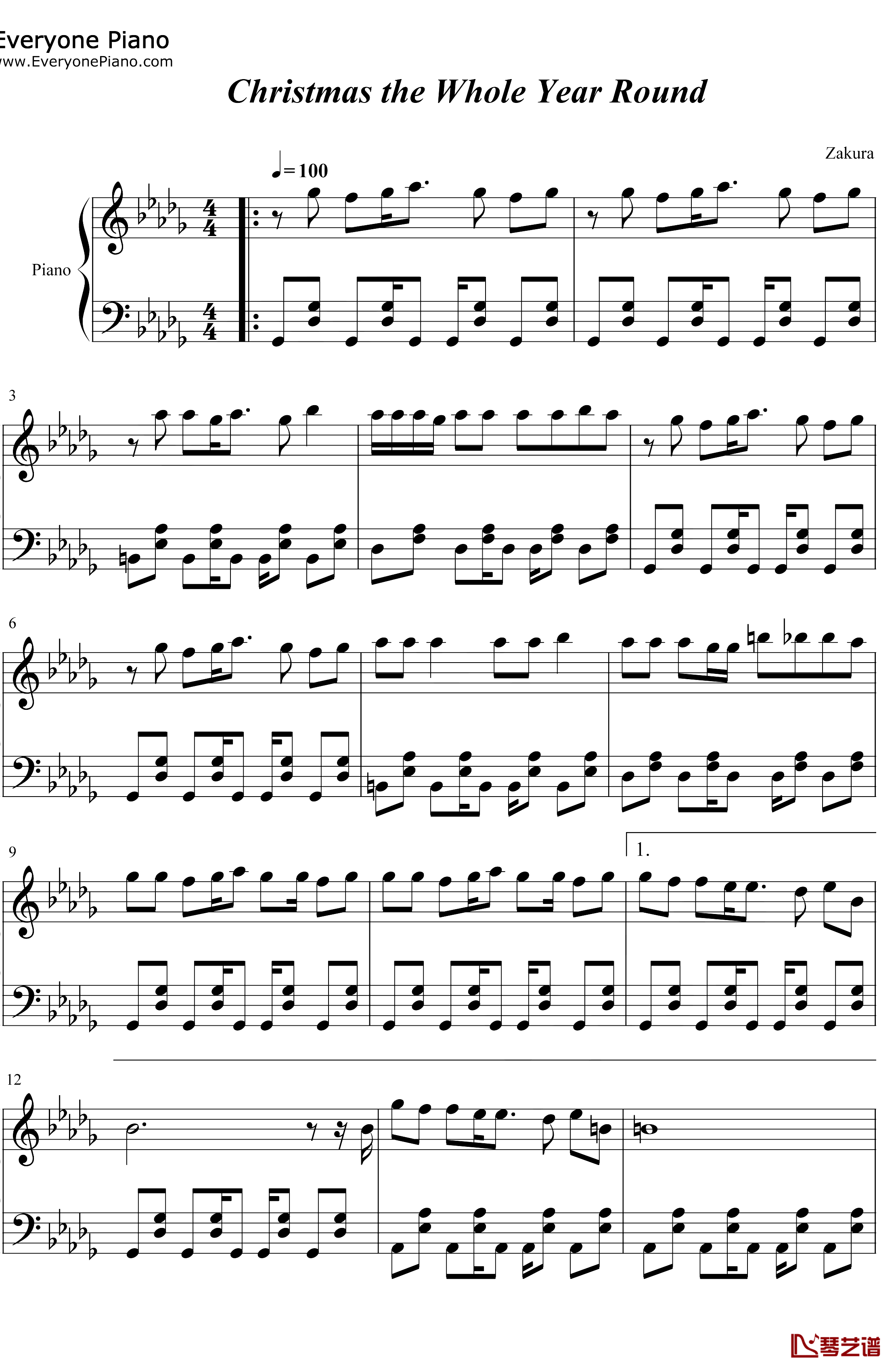 Christmasthe Whole YearRound钢琴谱-Sabrina Carpenter1