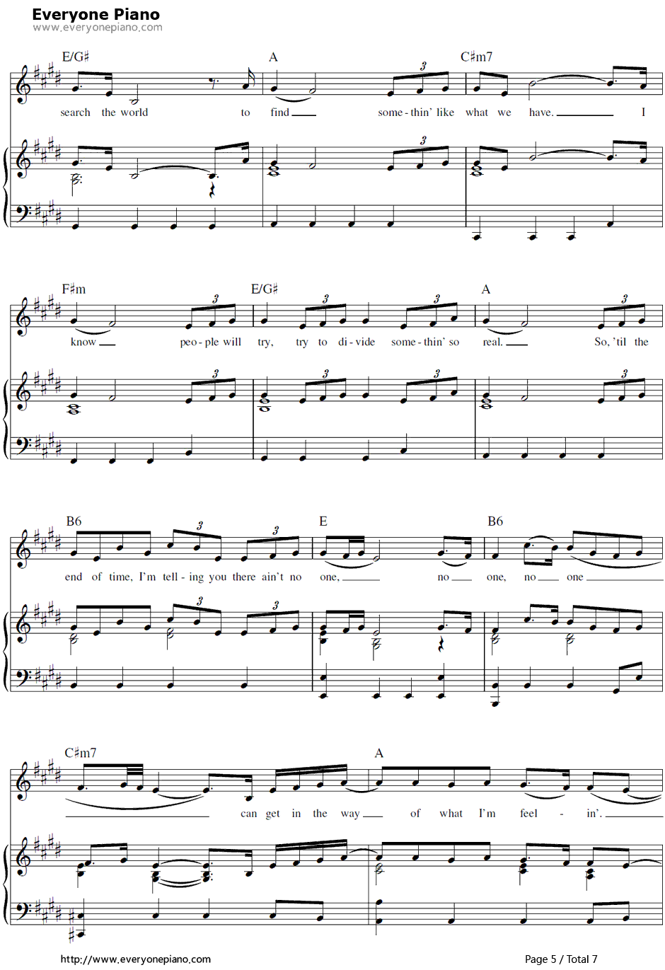 No One钢琴谱-AliciaKeys5