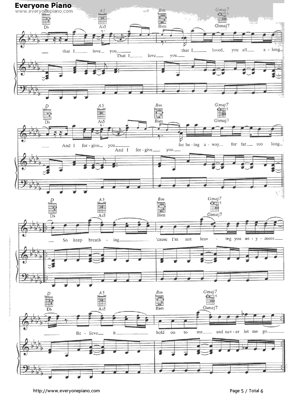 Far Away钢琴谱-Nickelback5