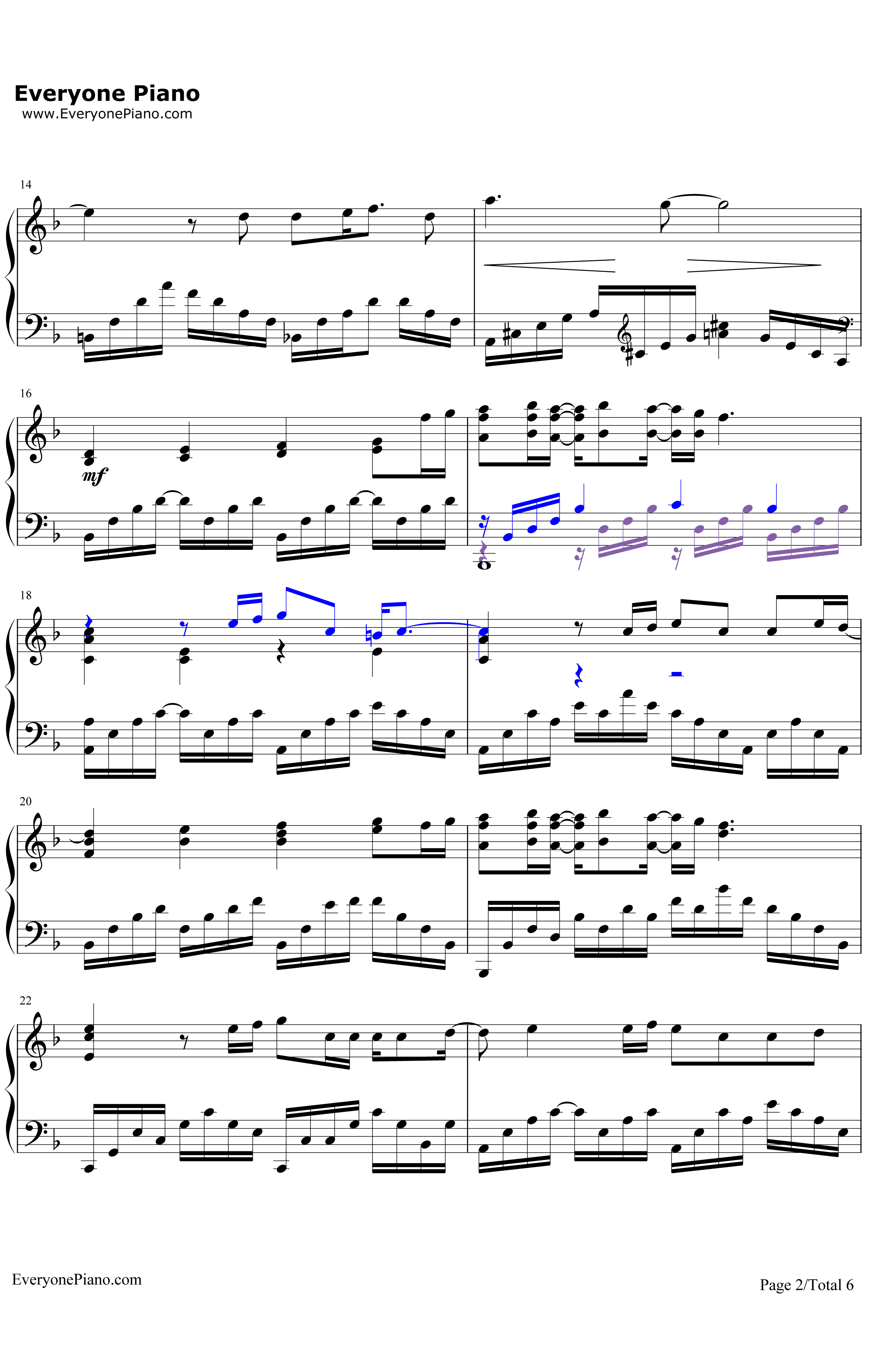 Medley钢琴谱-Aimer-FateHollowAtaraxiaOP2