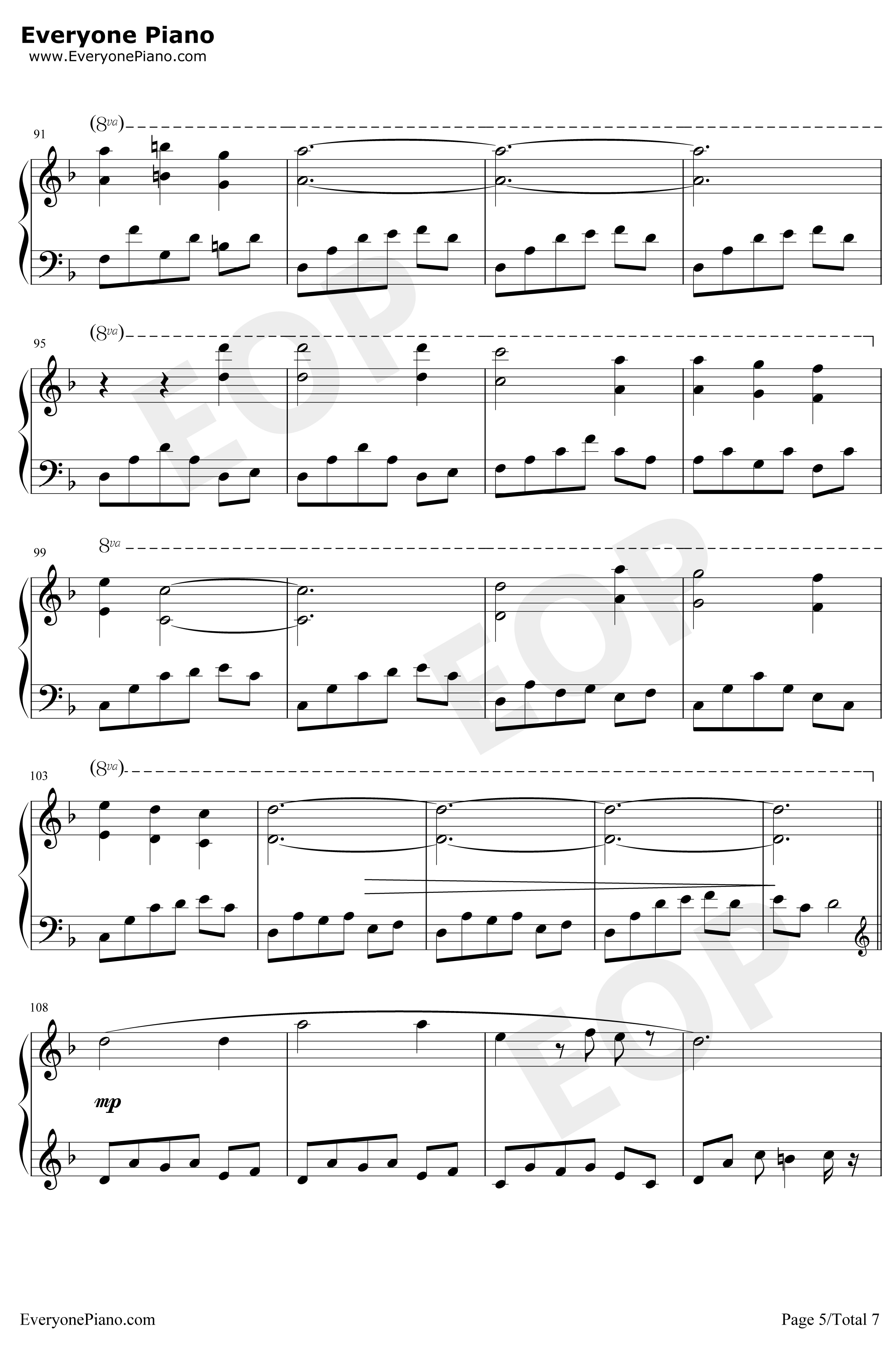 Scarborough Fair钢琴谱-莎拉·布莱曼Sarah Brightman-斯卡布罗集市5