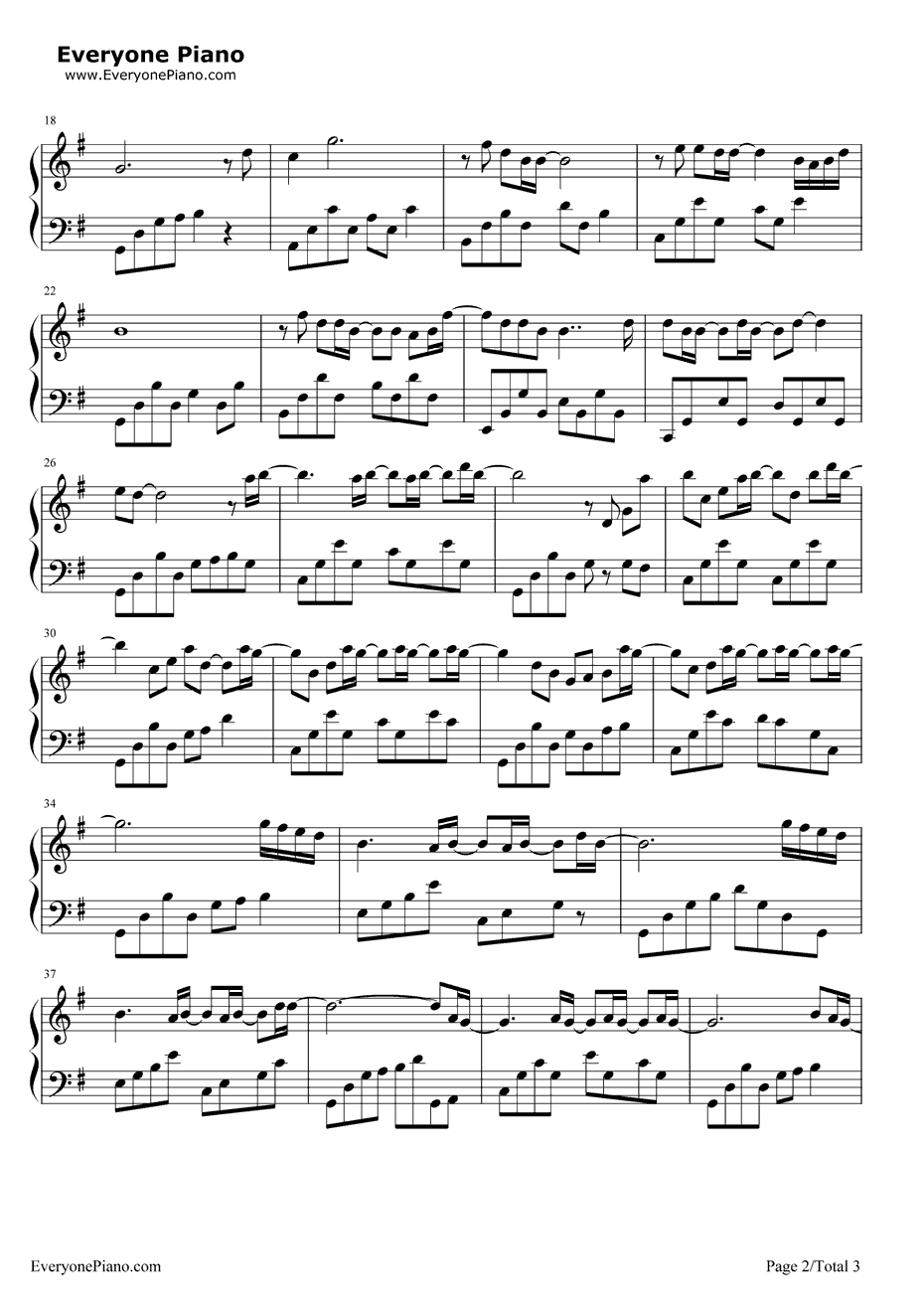 安静的午后钢琴谱-pianoboy2