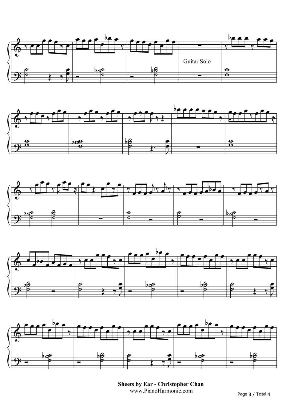 Fearless钢琴谱-TaylorSwift3