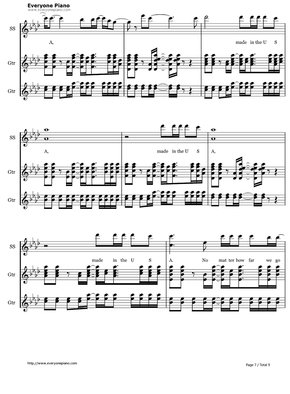 Made in the USA钢琴谱-Demi Lovato7