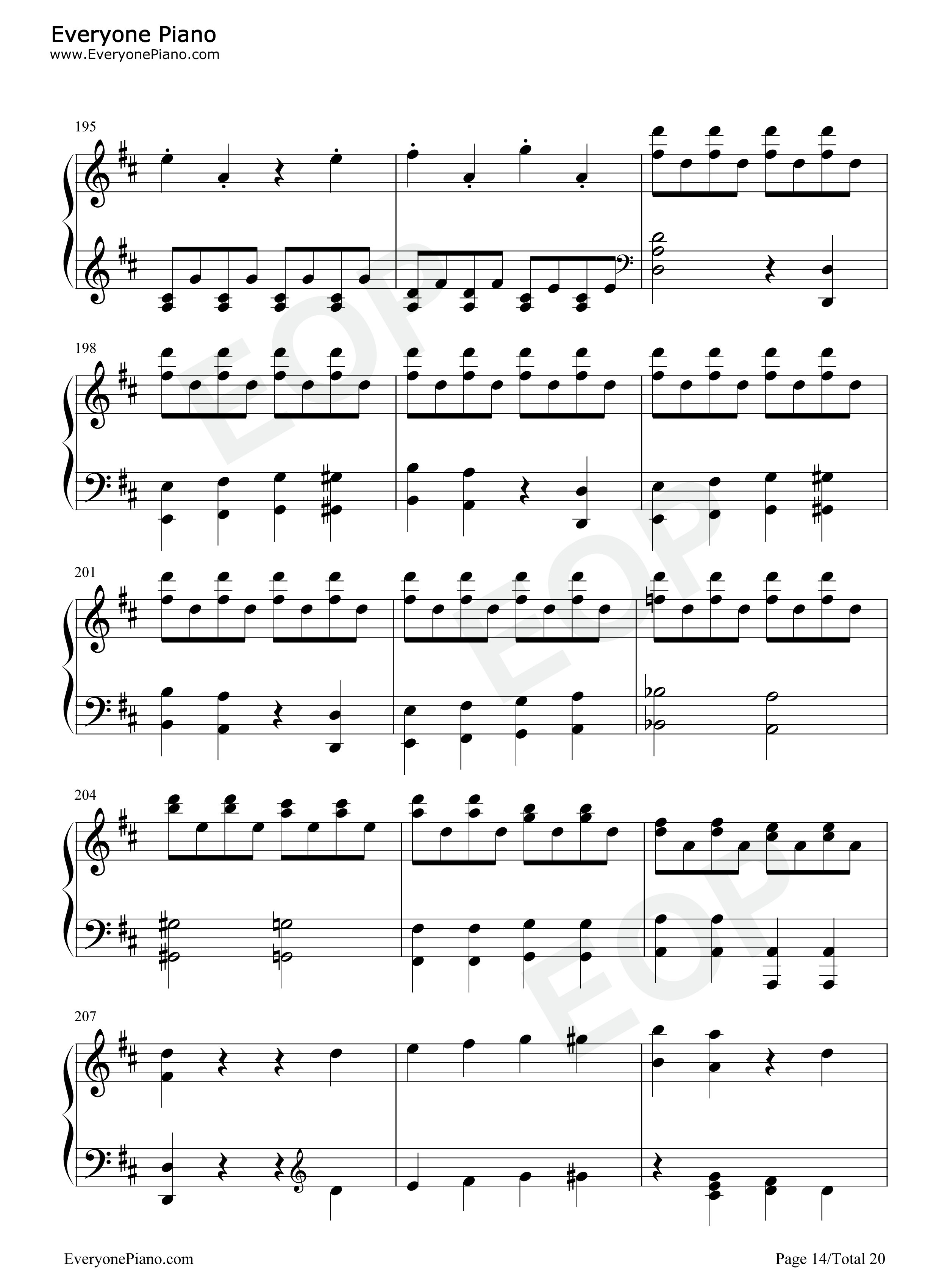 费加罗的婚礼序曲钢琴谱-莫扎特14