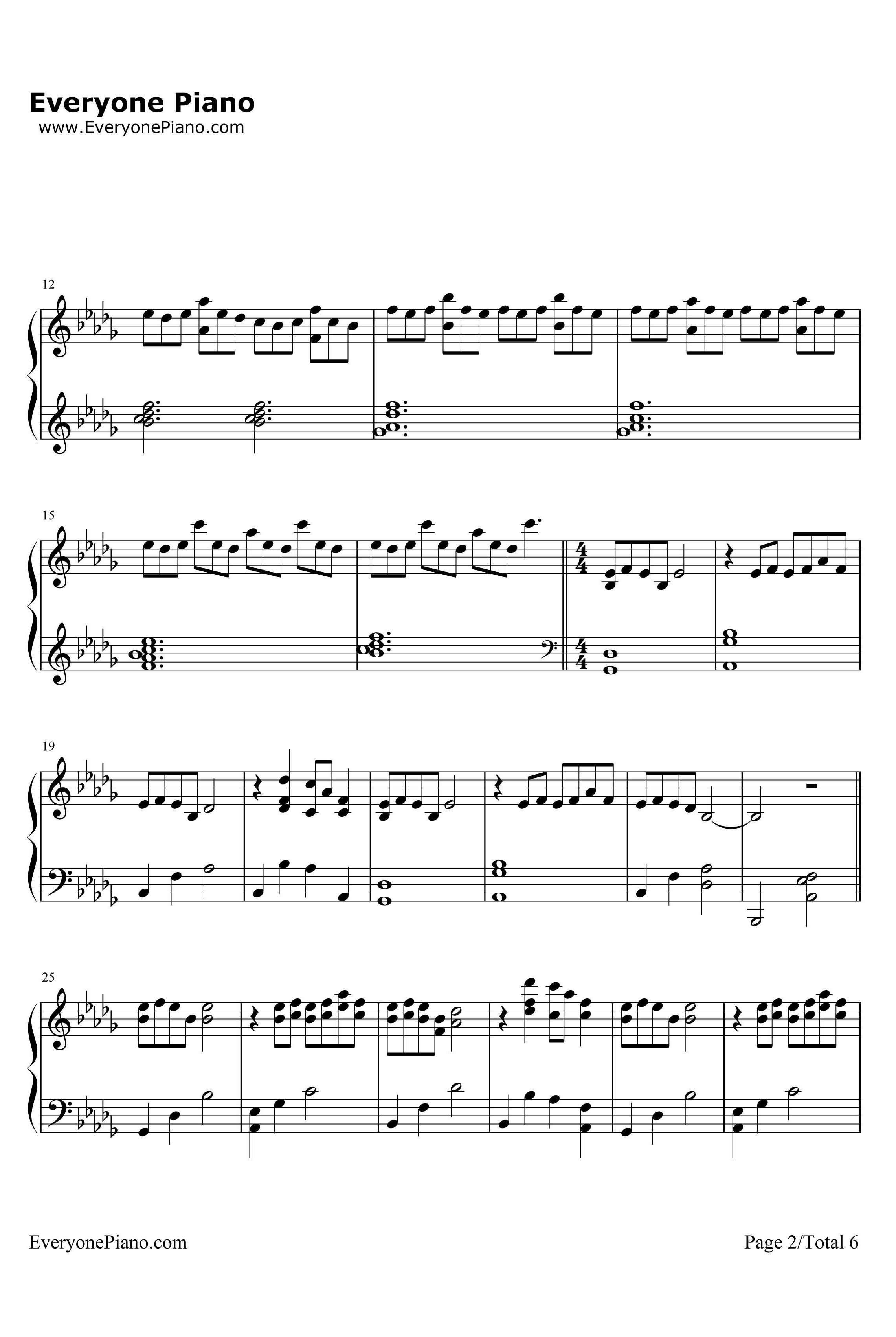Forbidden Colours钢琴谱-坂本龙一-MerryChristmasMr.Lawrence插曲2
