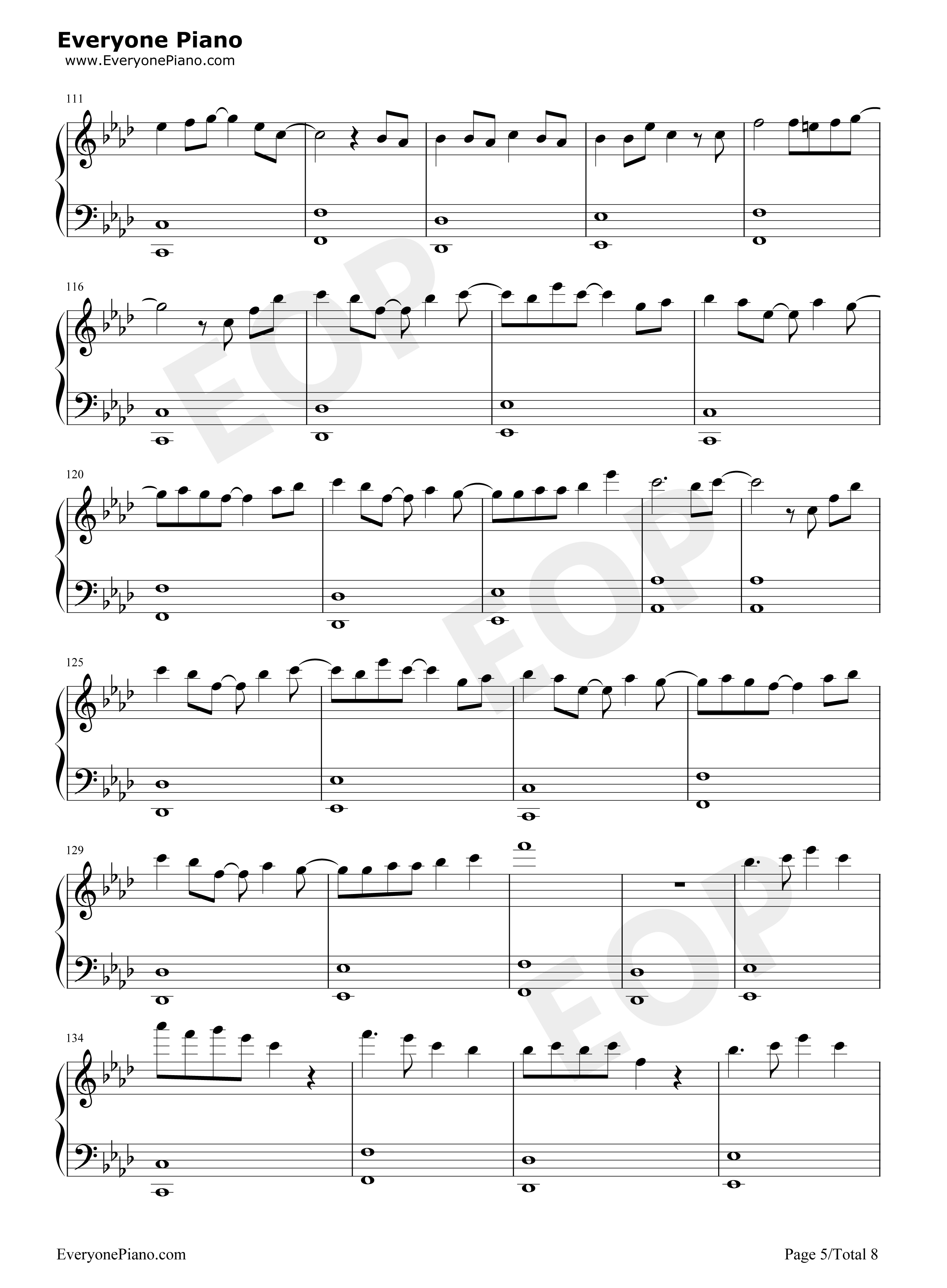 冠世一战钢琴谱-言和5