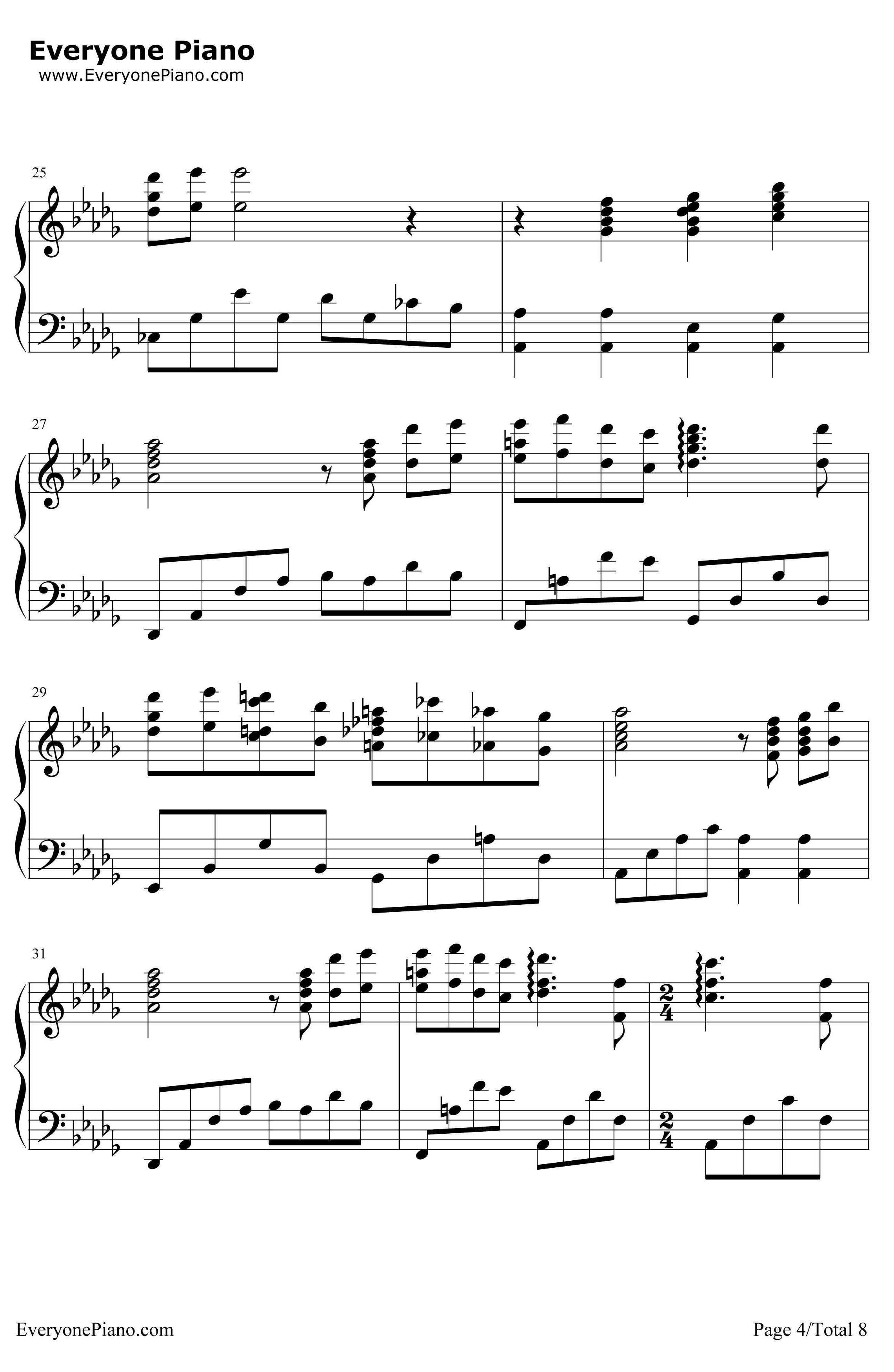 幽灵公主片尾曲钢琴谱-久石让JoeHisaishi宫崎骏-宫崎骏动画4
