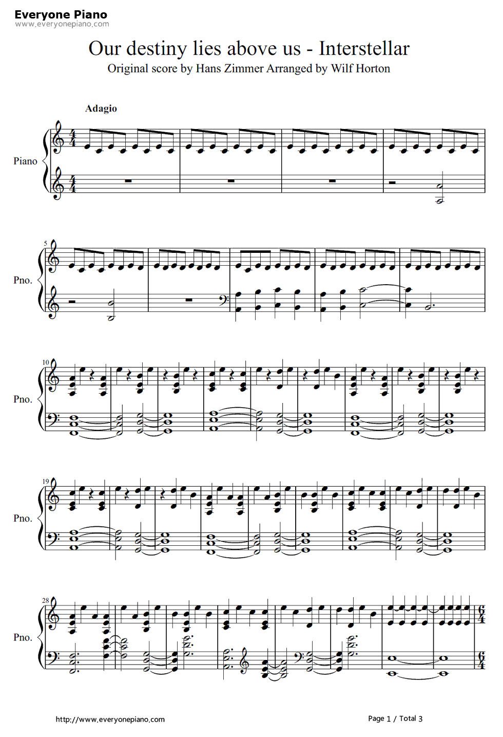 Our Destiny Lies Above Us钢琴谱-Hans Zimmer1