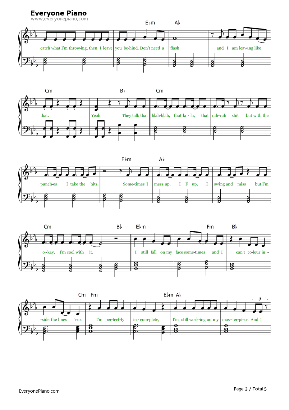 Masterpiece钢琴谱-JessieJ3