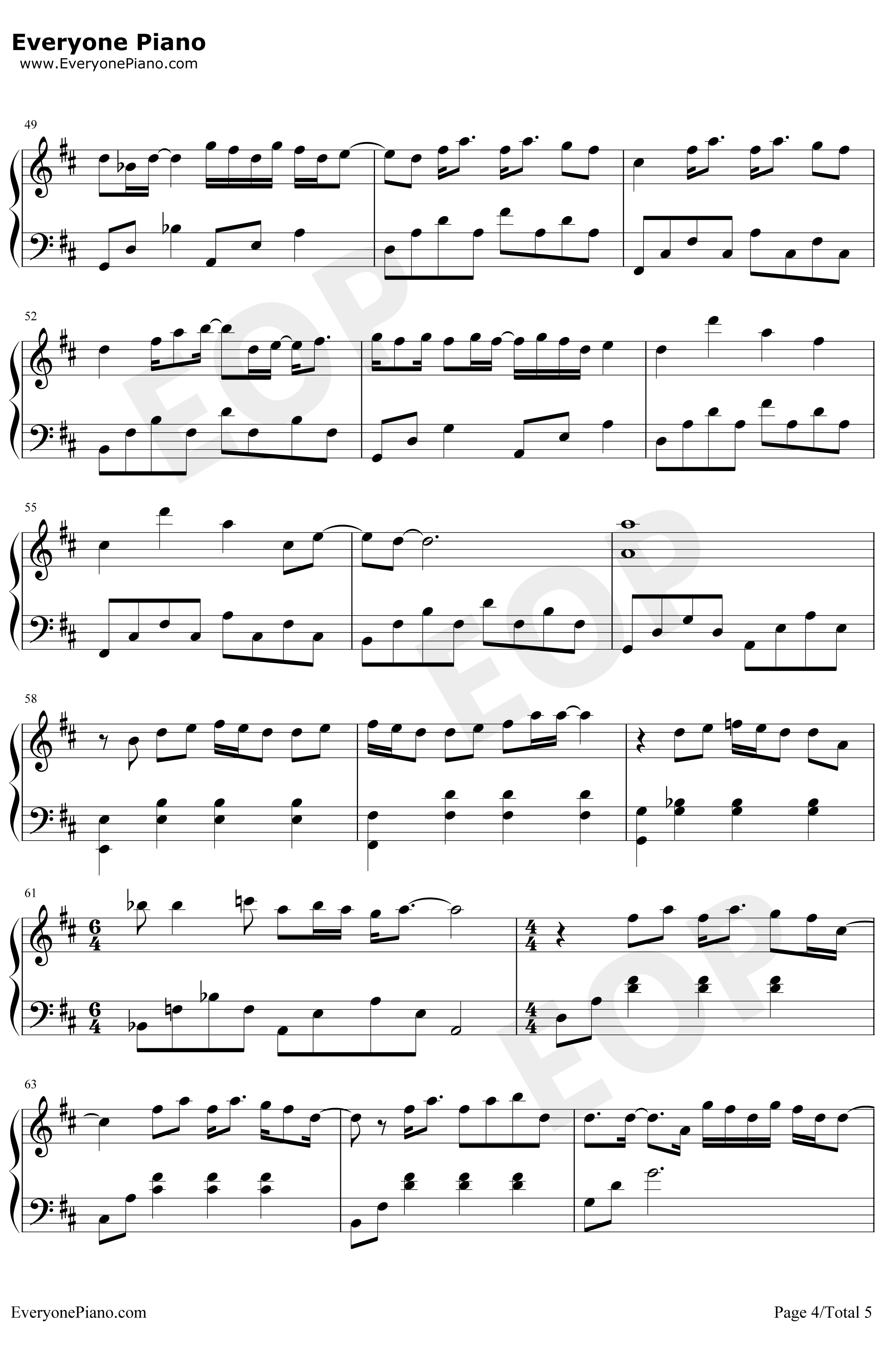 不为谁而作的歌钢琴谱-林俊杰-林俊杰4