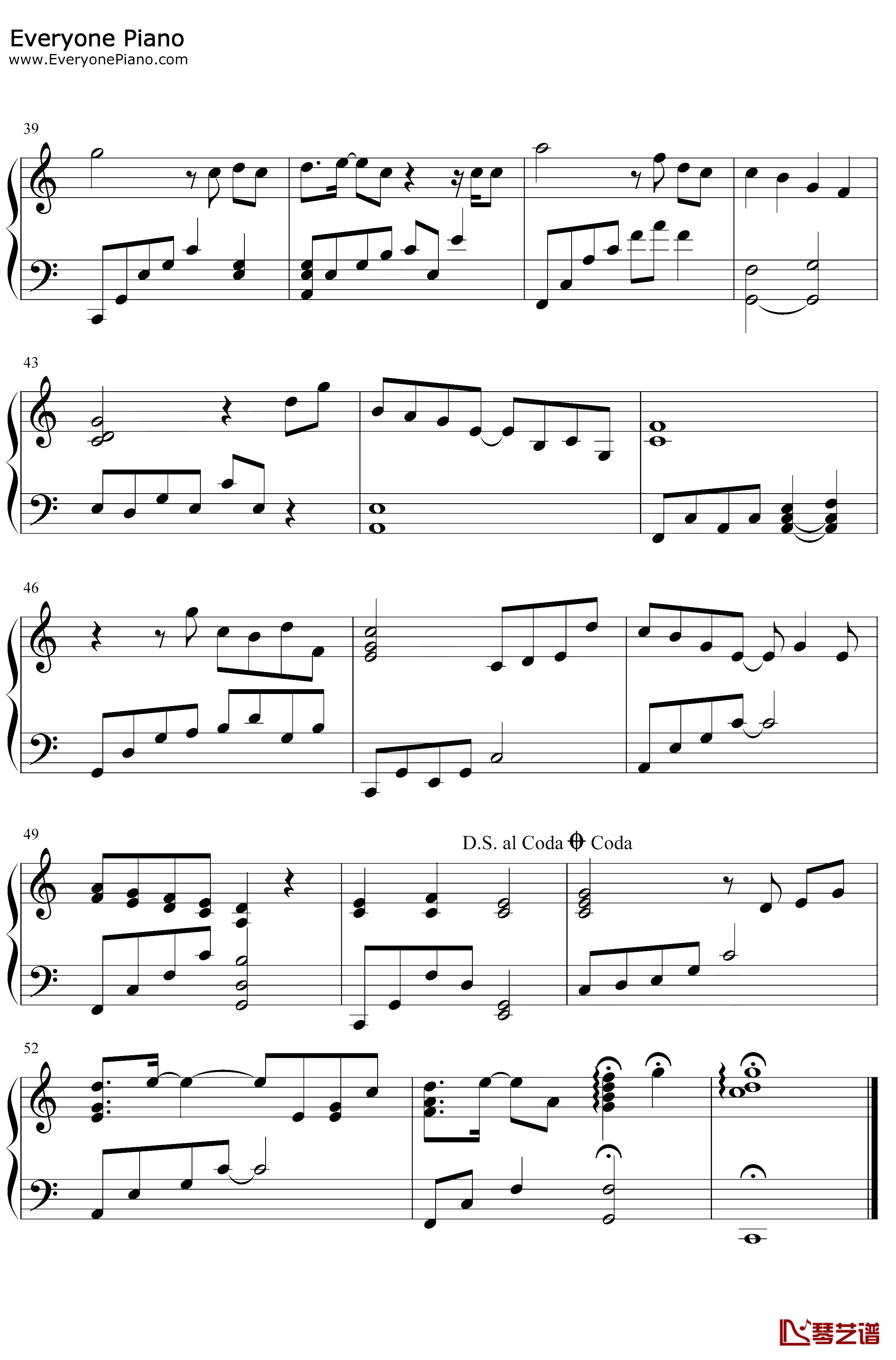 好久不见钢琴谱-陈奕迅-钢琴伴奏谱-失恋33天插曲3