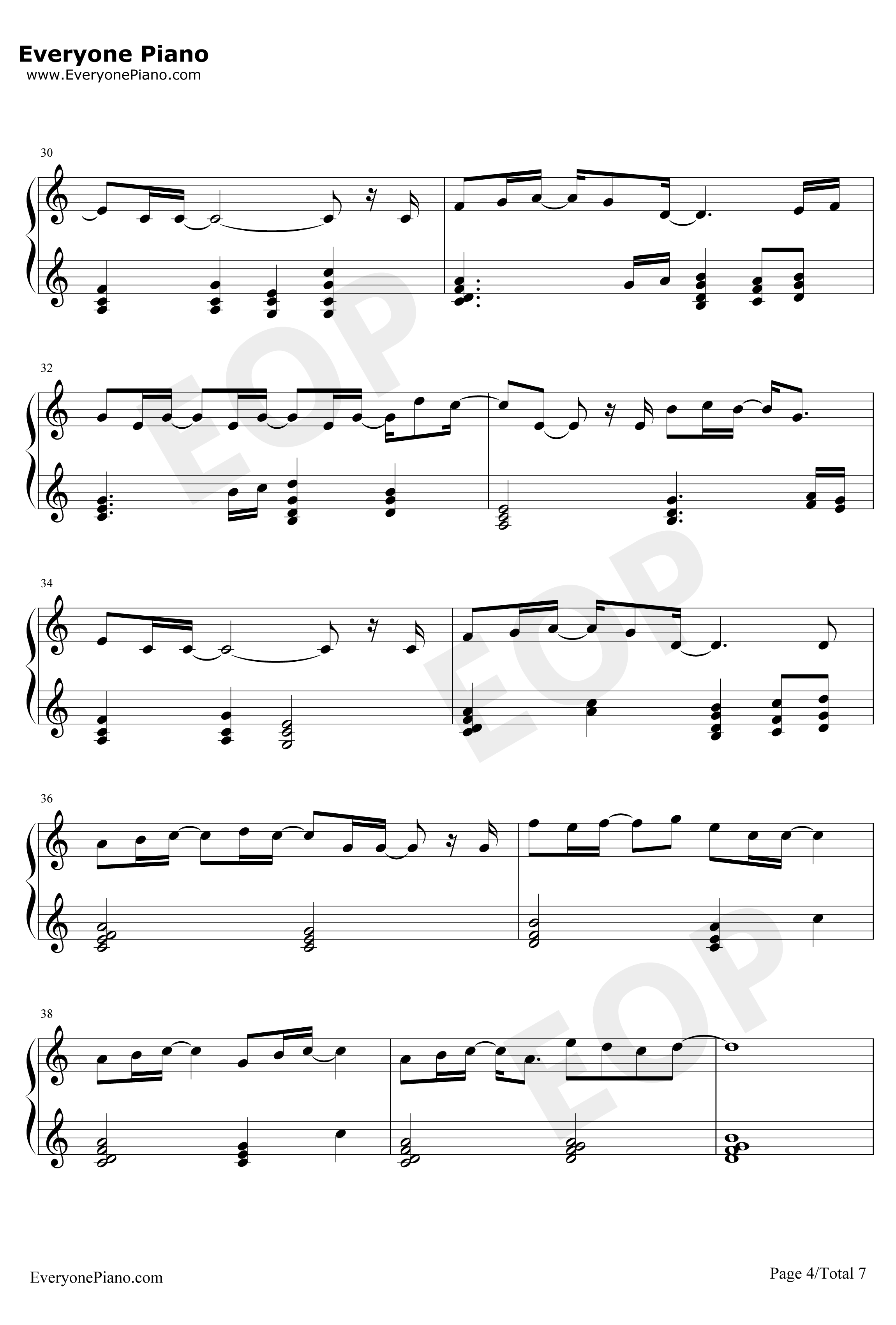 此情永不移（nothingisgonnachangemyloveforyou钢琴谱-GeorgeBenson方大同-廊桥遗梦）4