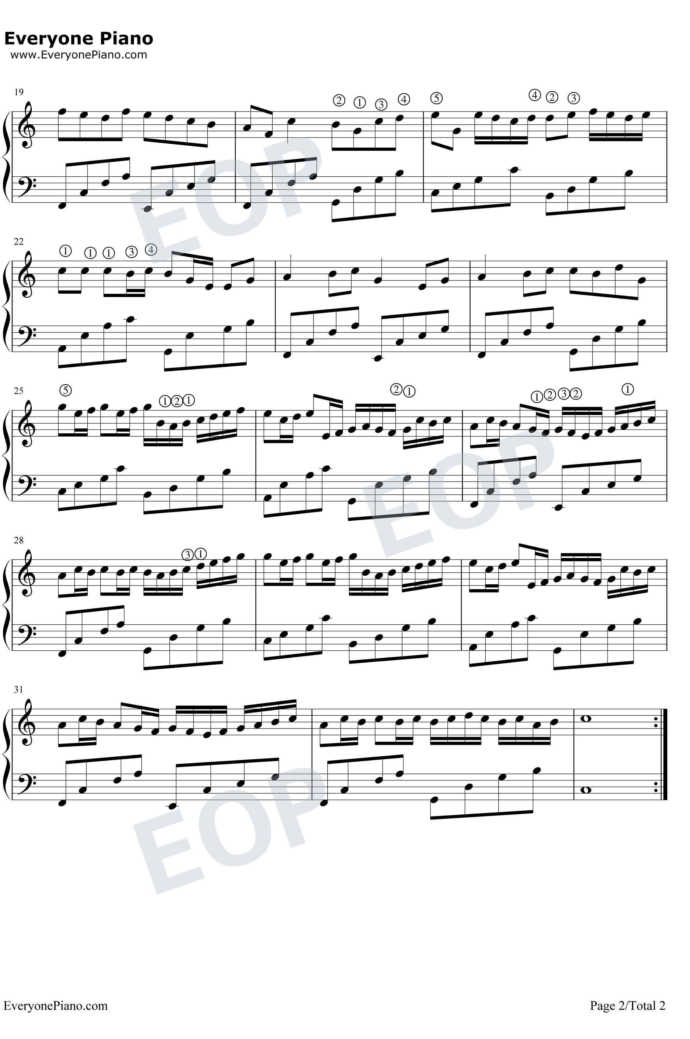 卡农钢琴谱-Johann Pachelbel-极简好听2
