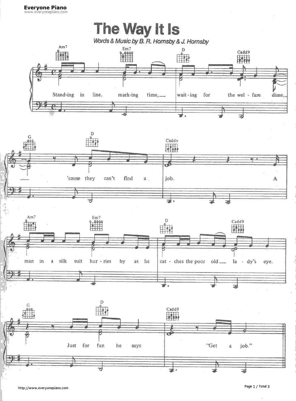 The Way It Is钢琴谱-Bruce Hornsby1