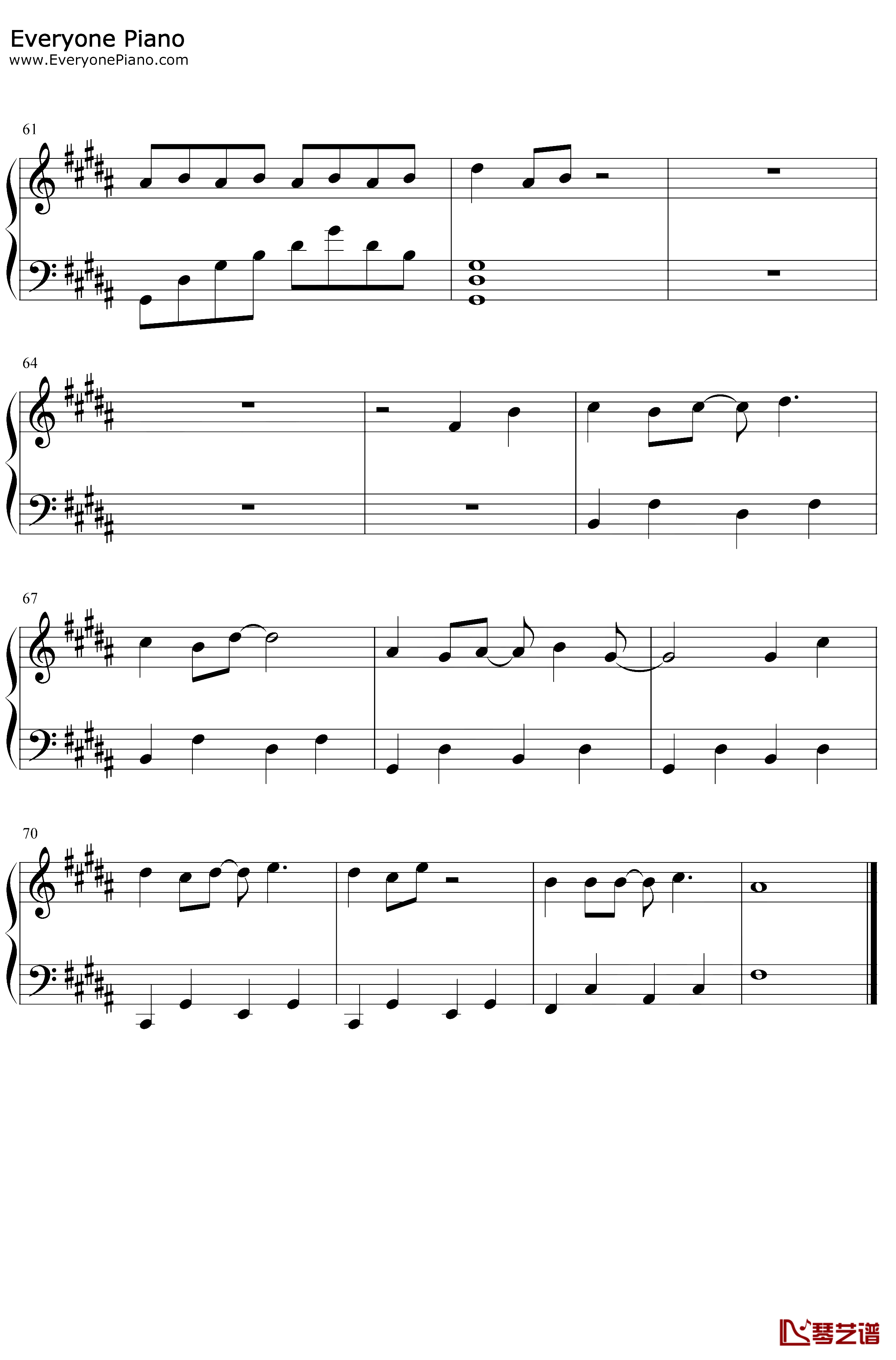 夏洛特烦恼钢琴谱-金志文-夏洛特烦恼同名主题曲5
