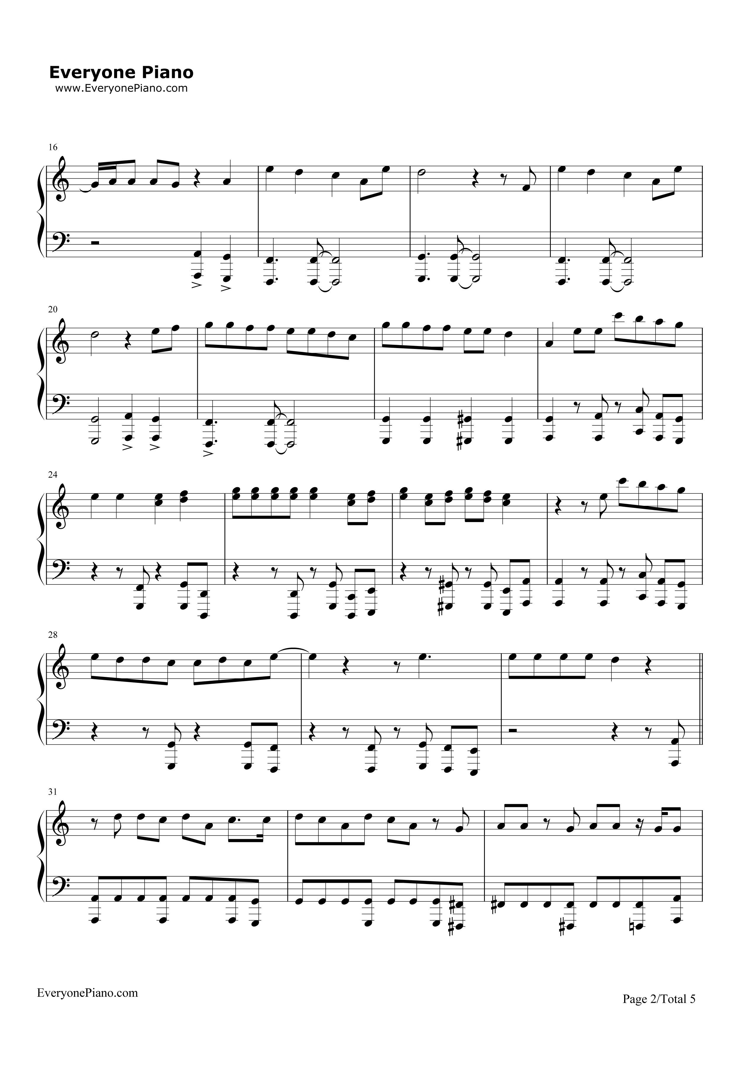 Makes Me Wonder钢琴谱-Maroon 52