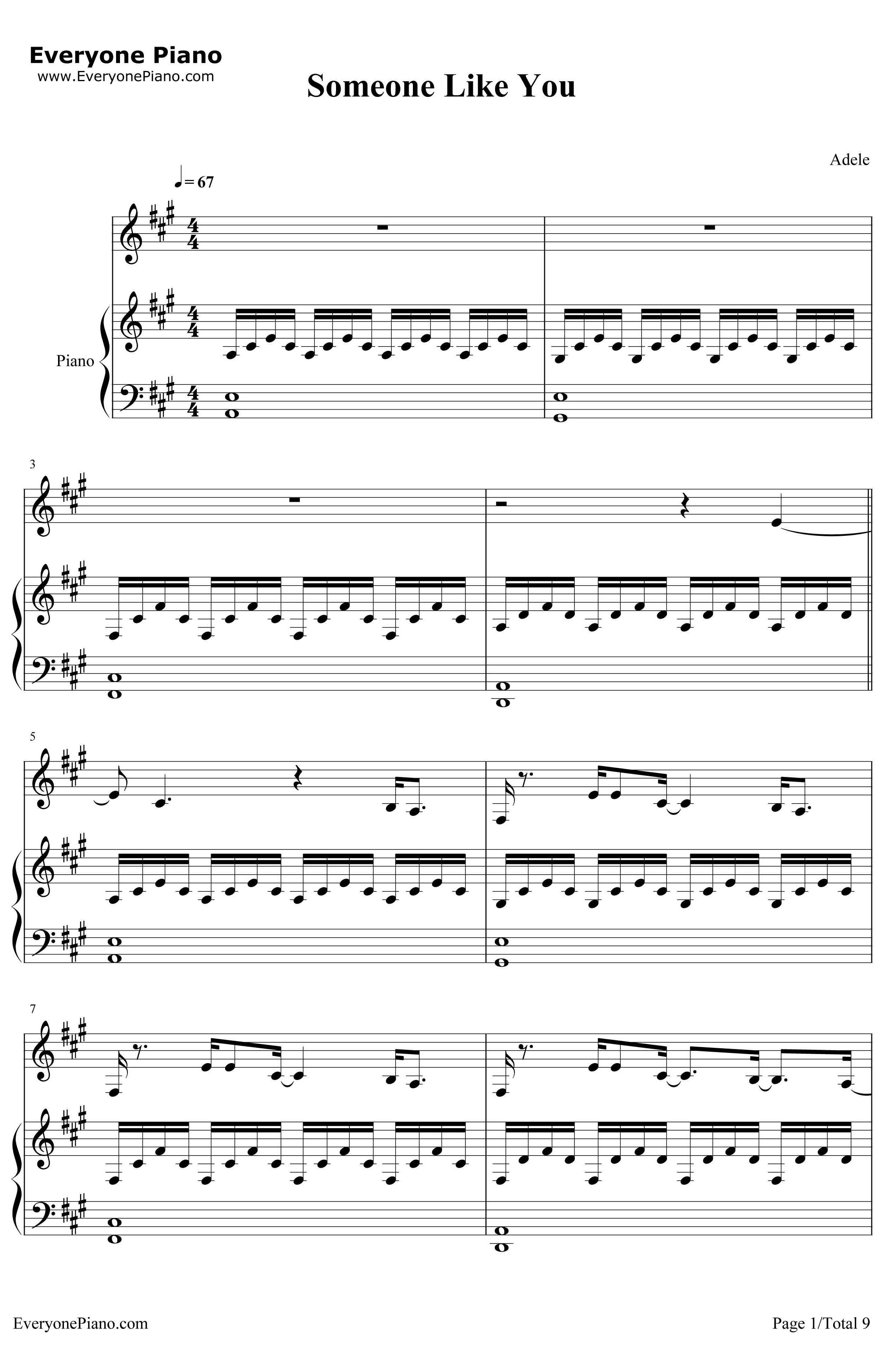 Some one Like You原版钢琴谱-Adele1