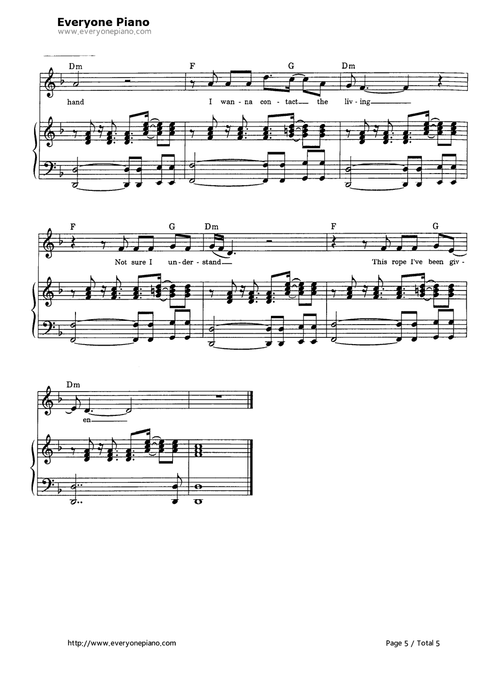 Feel钢琴谱-Robbie Williams5