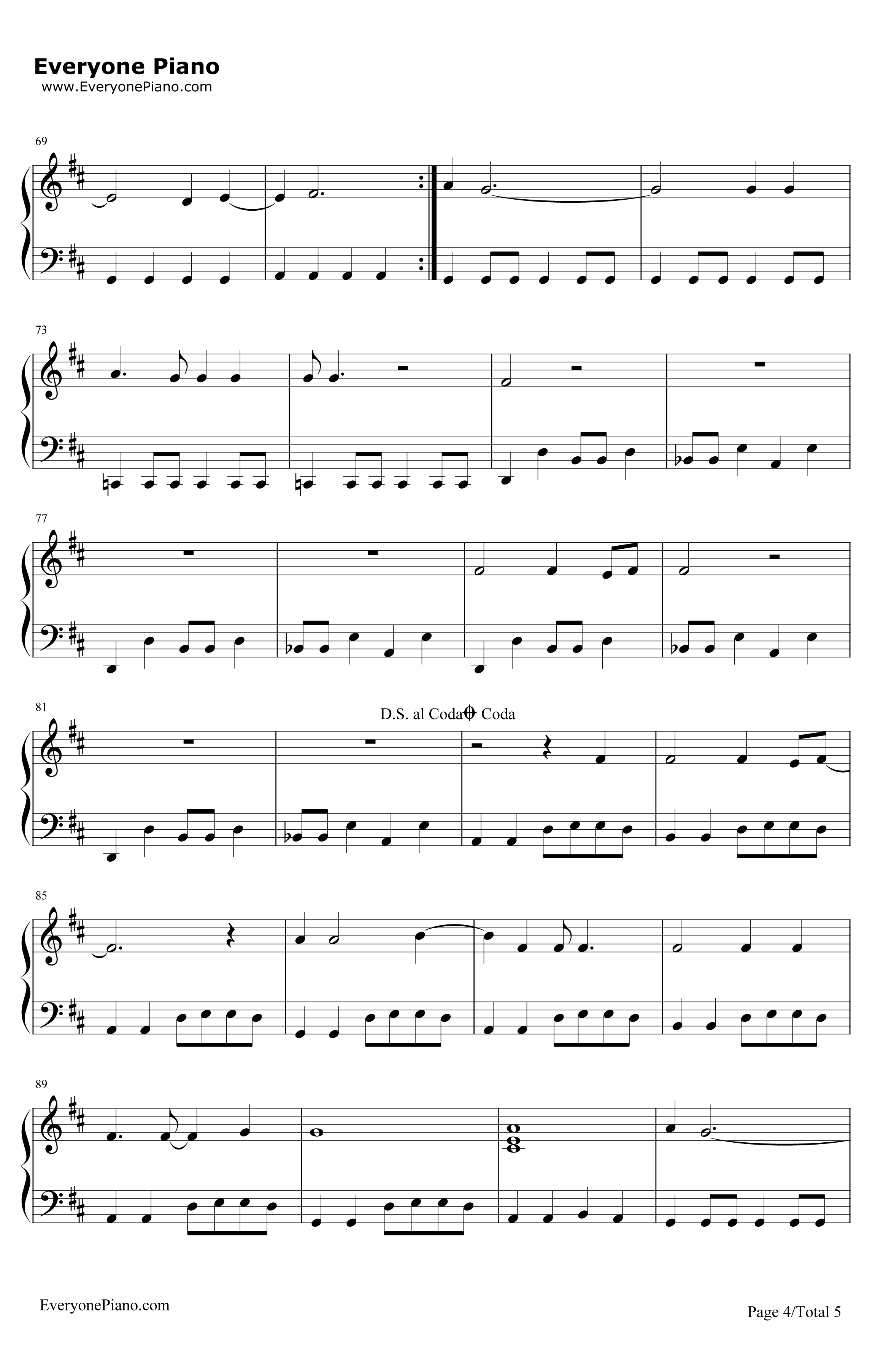 JustaGirl钢琴谱-NoDoubt4