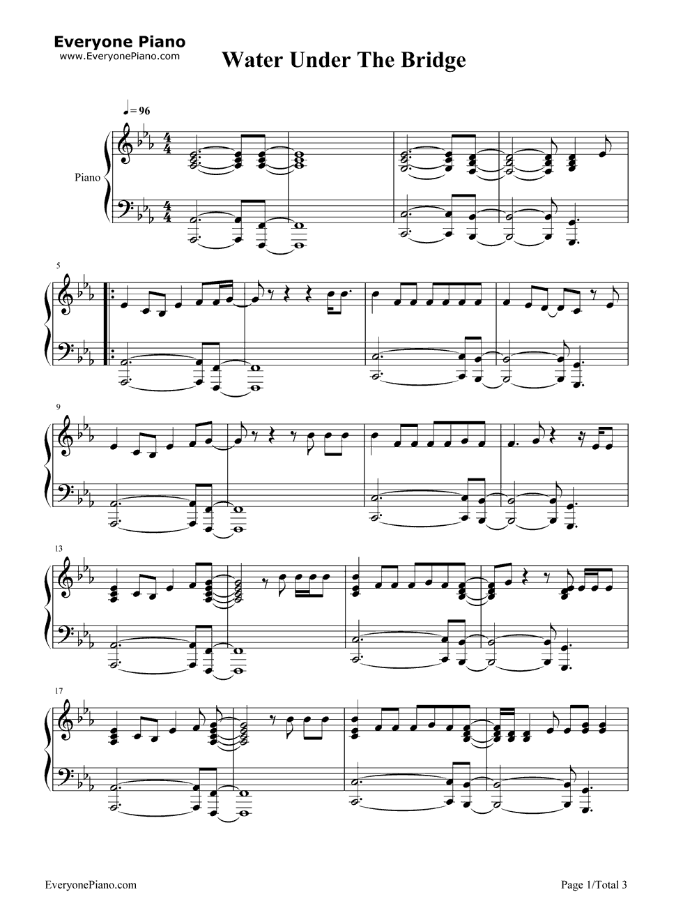 Water Under the Bridge钢琴谱-Adele1