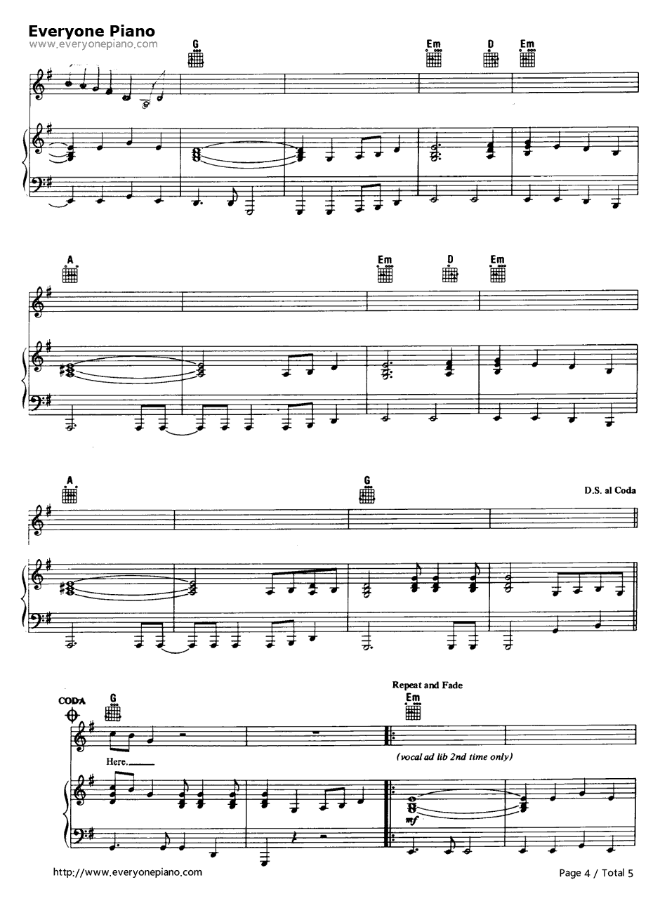 Wish You Were Here钢琴谱-PinkFloyd4