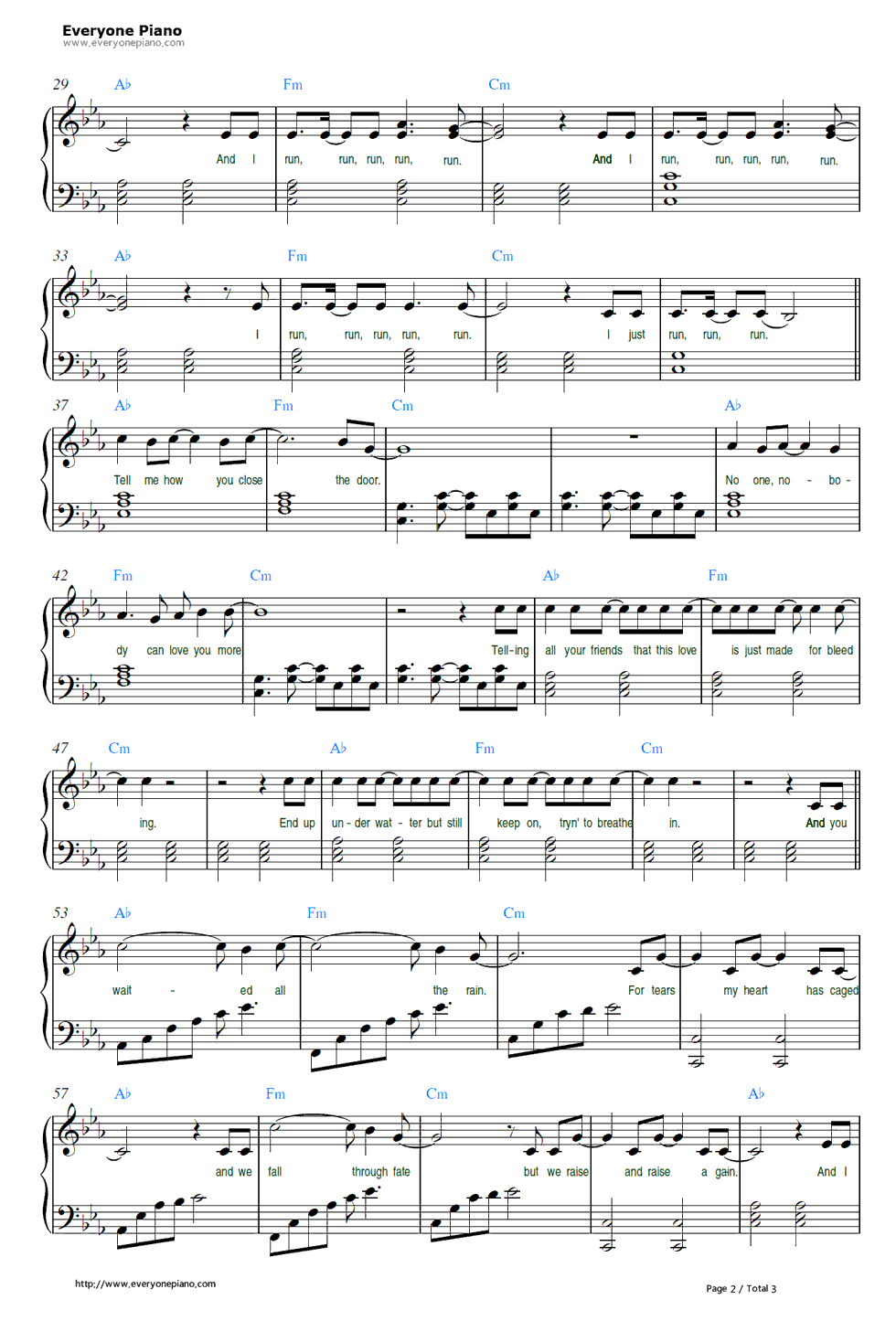 Run Run Run钢琴谱-Tokio Hotel2