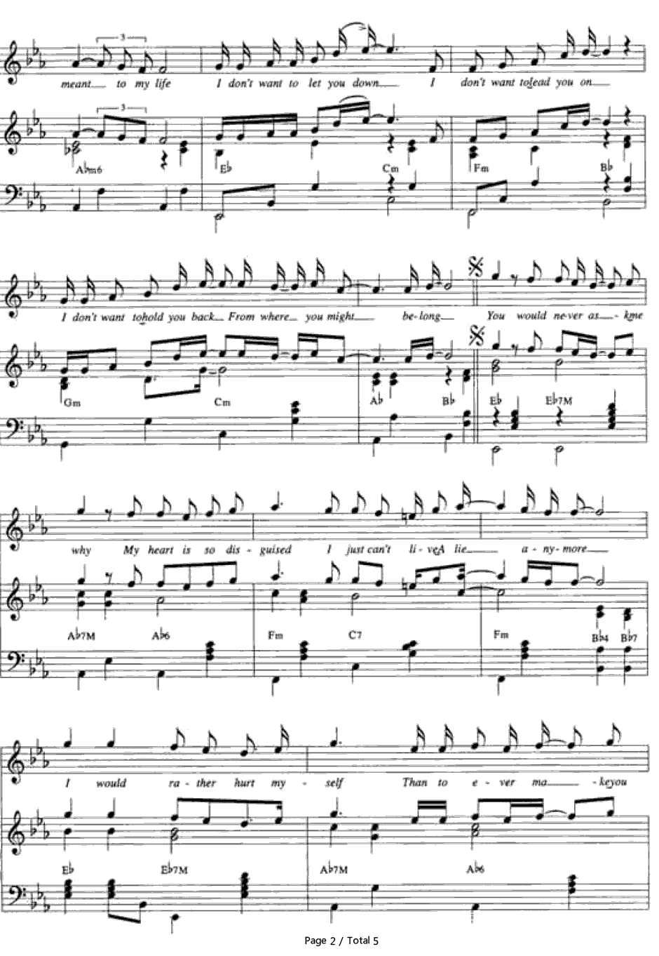 Goodbye钢琴谱-Air Supply2