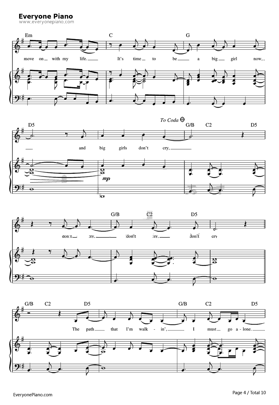 Big Girls Don't Cry钢琴谱-Fergie4
