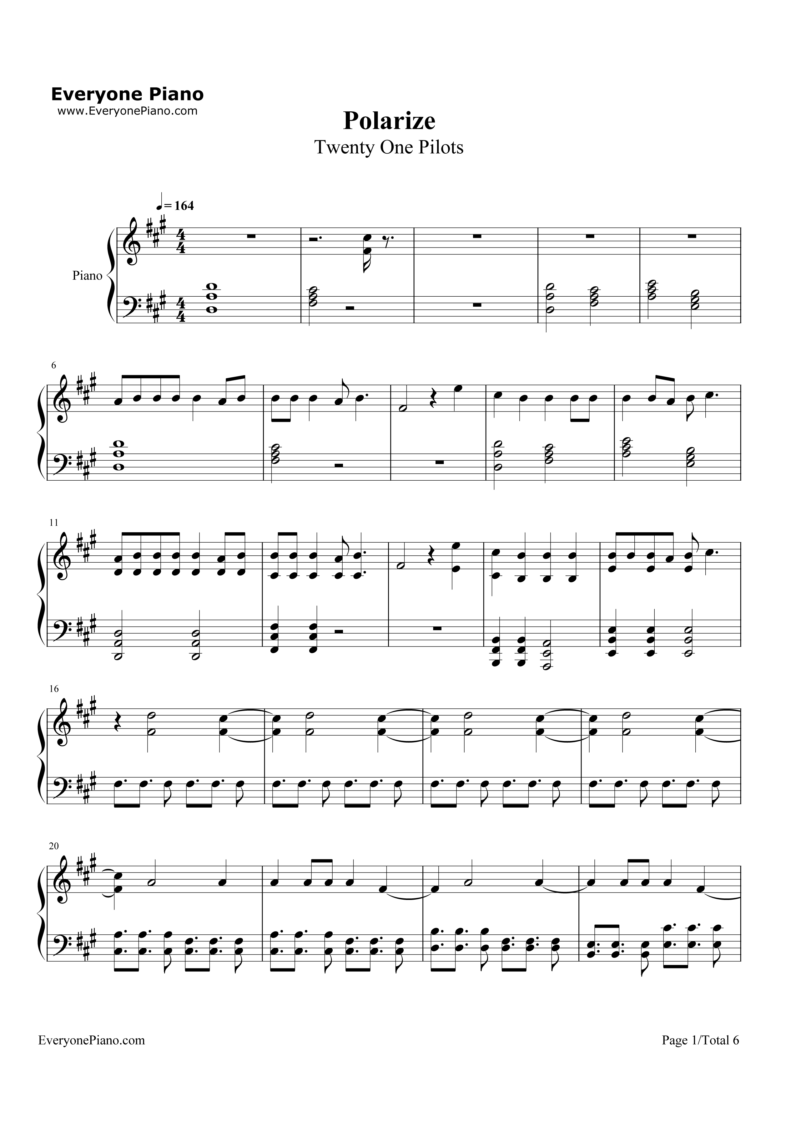Polarize钢琴谱-Twenty One Pilots1