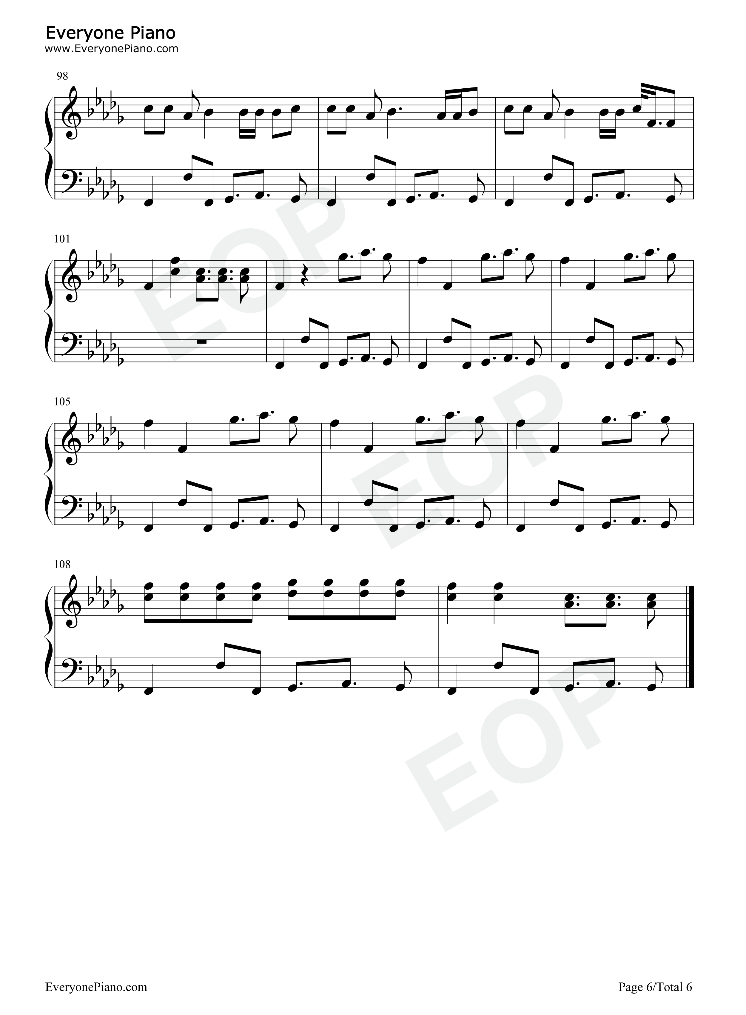 No Manana钢琴谱-Black Eyed Peas El Alfa6
