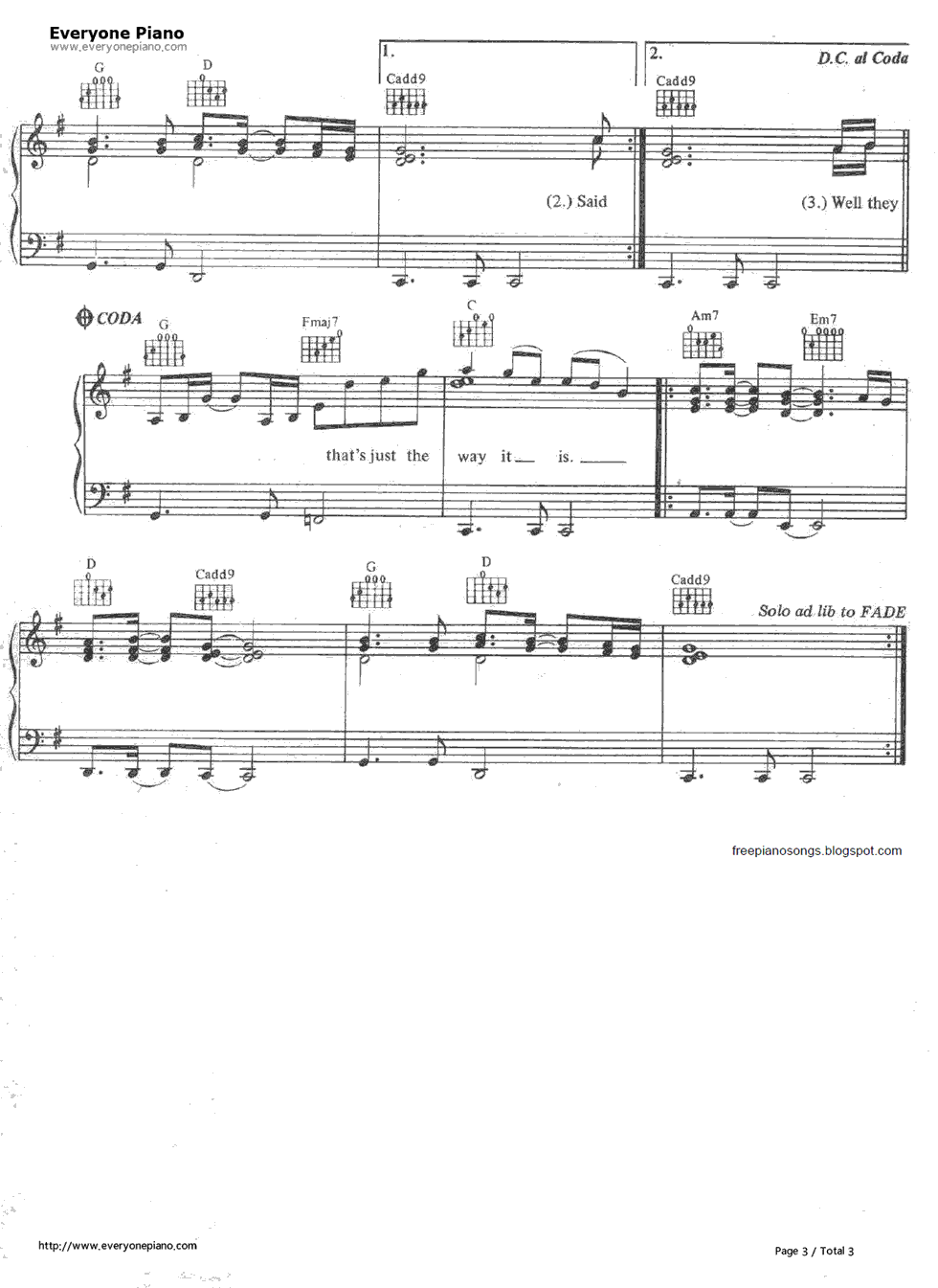The Way It Is钢琴谱-Bruce Hornsby3