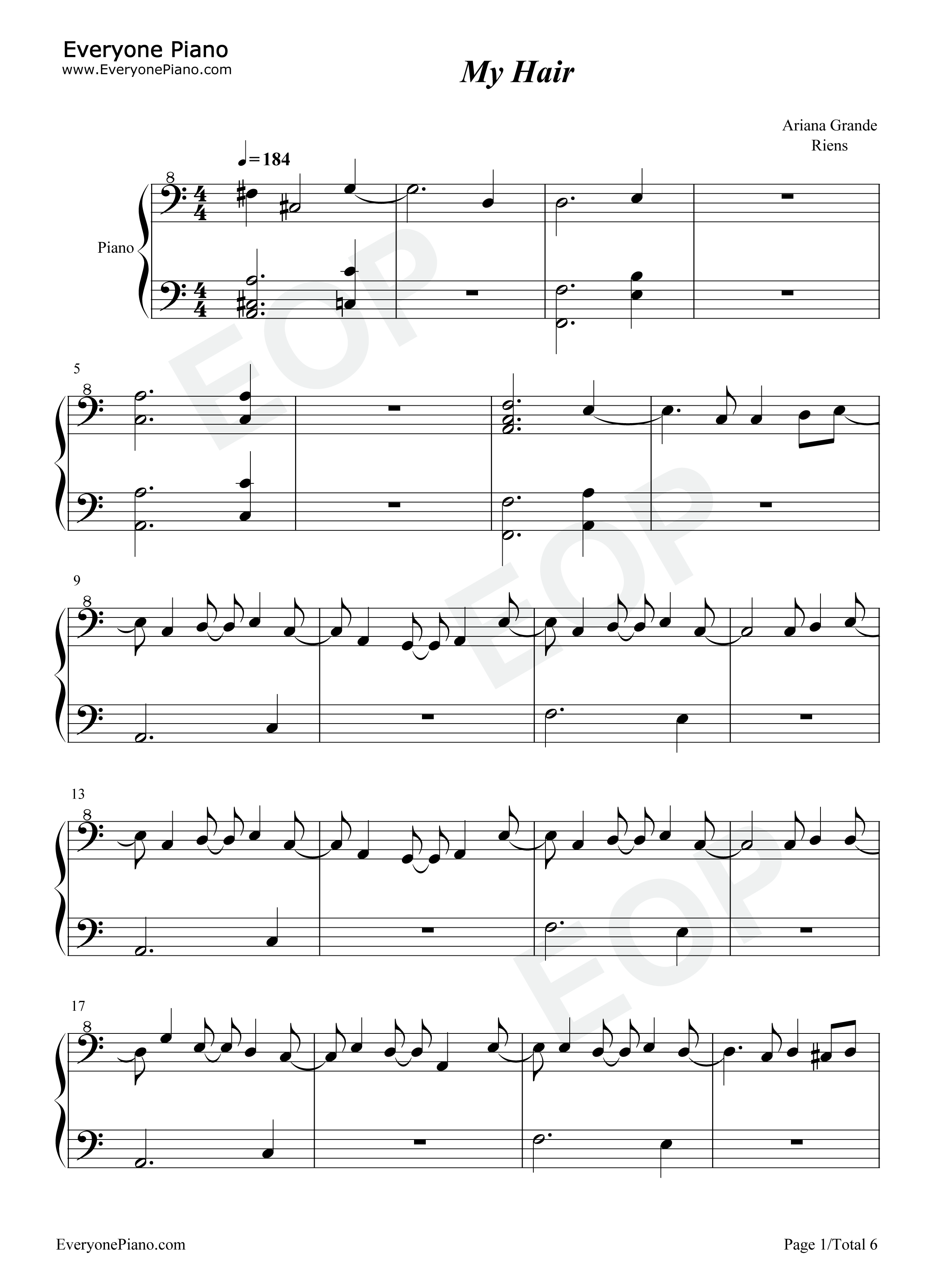 My Hair钢琴谱-Ariana Grande1