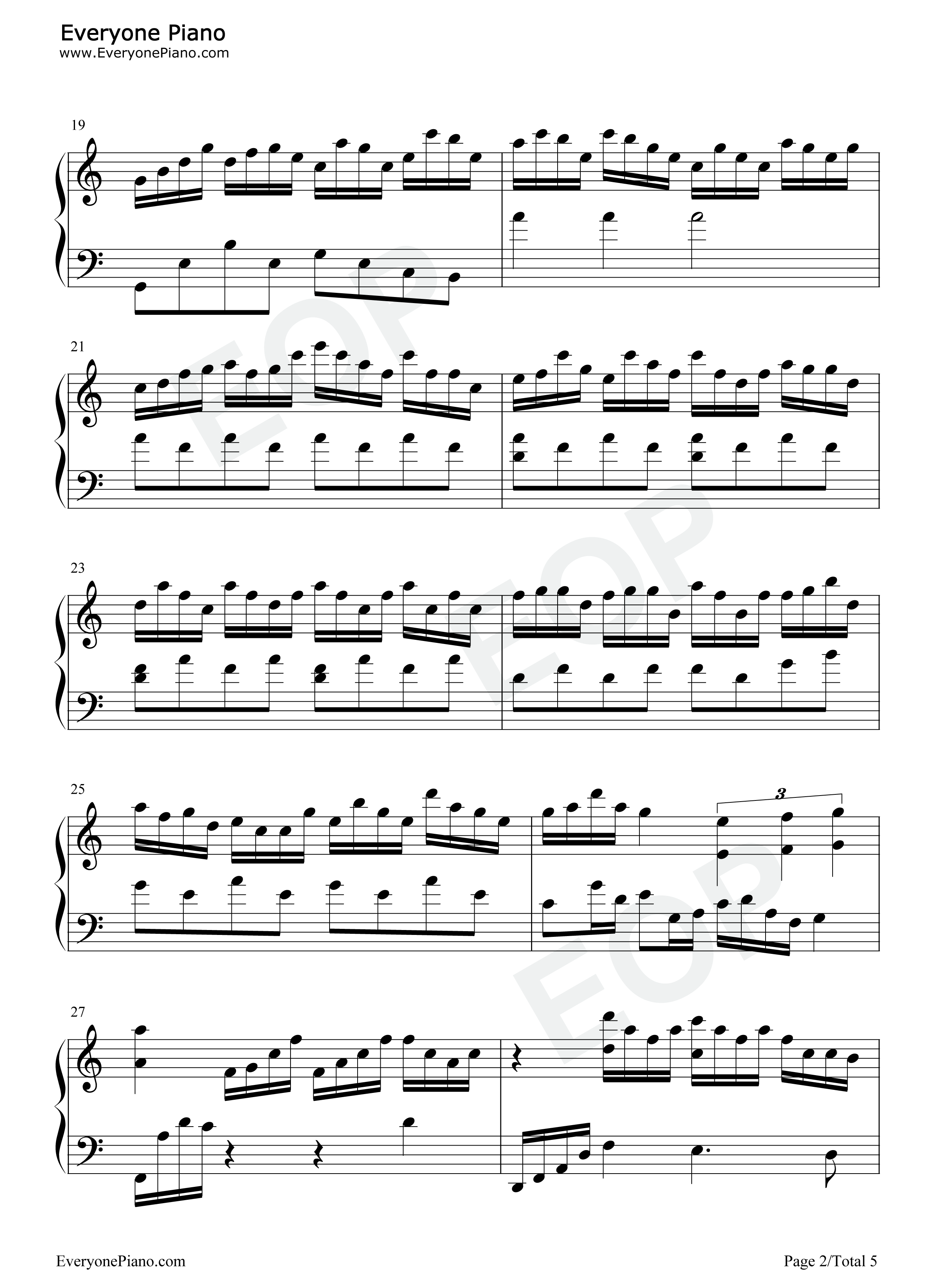 时光倒流钢琴谱-JOHN BEANY2