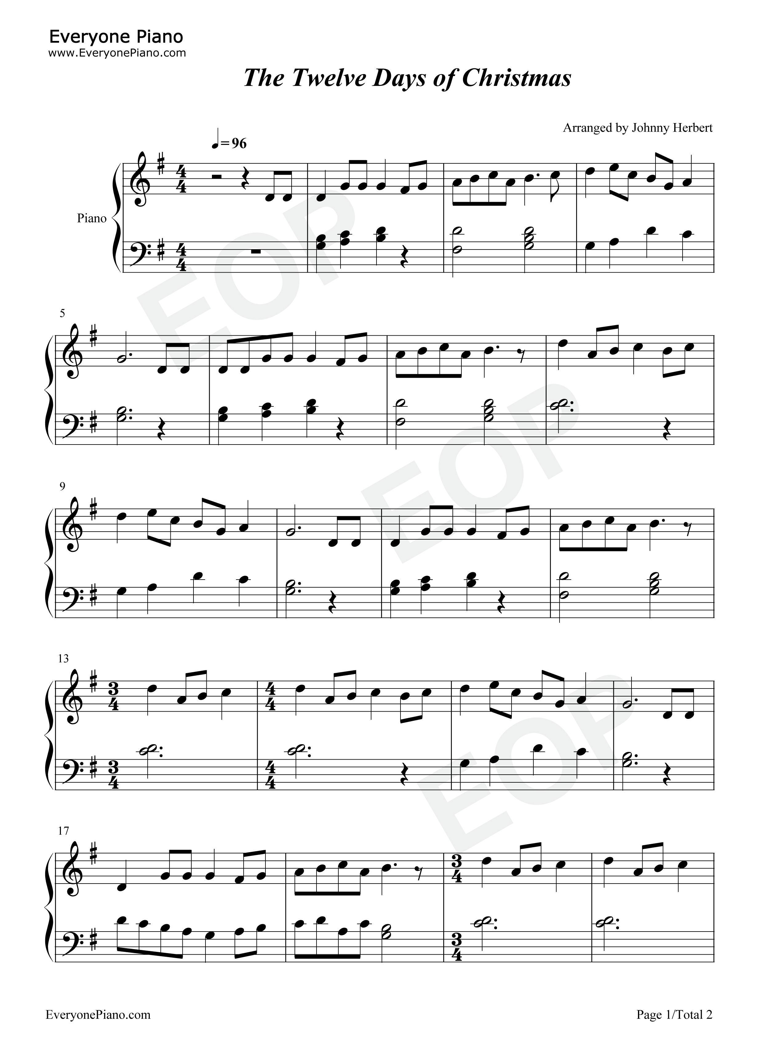 The Twelve Days of Christmas钢琴谱-Frederic Austin1