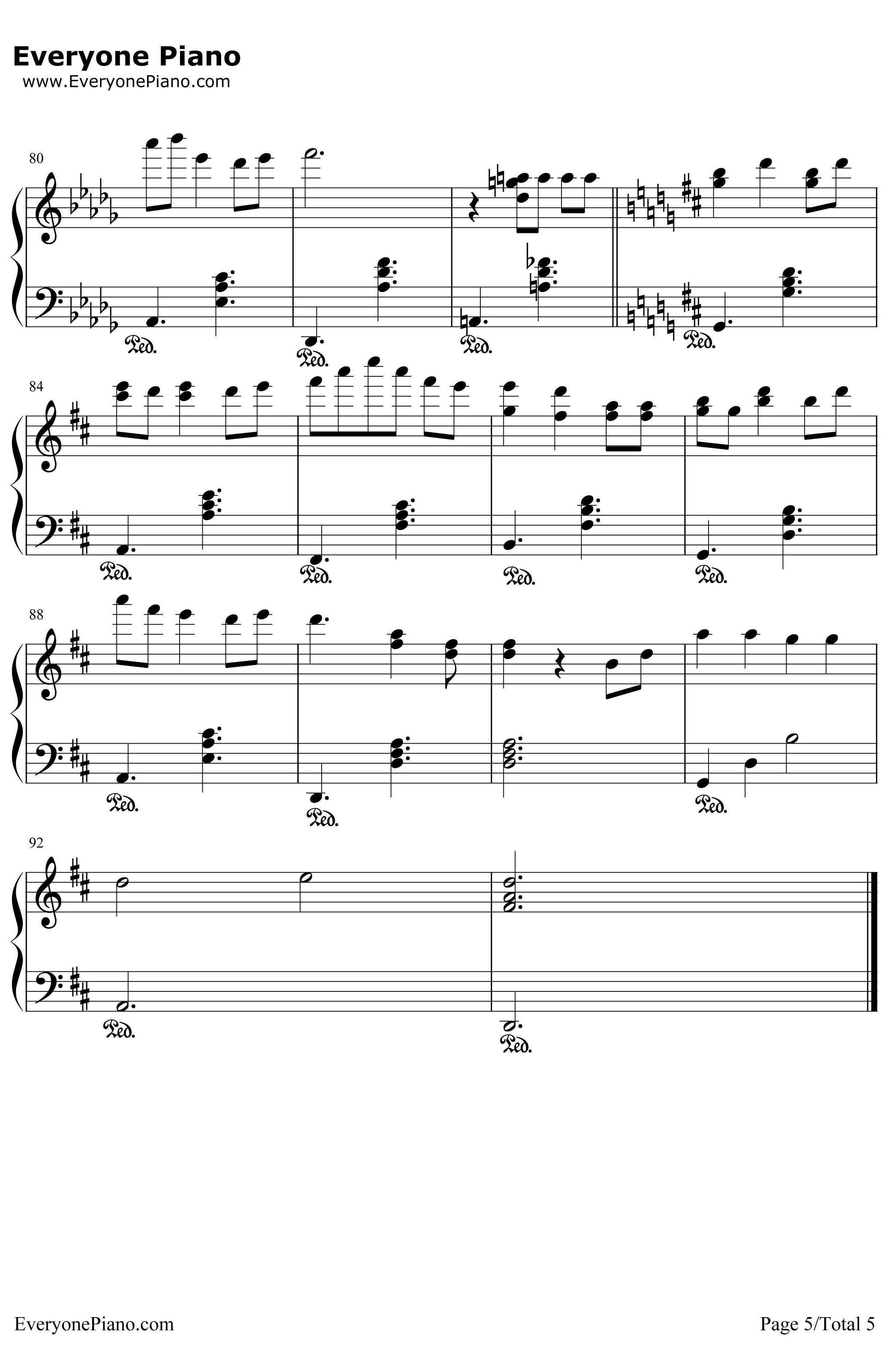 lonely christmas钢琴谱-陈奕迅-圣诞歌曲5