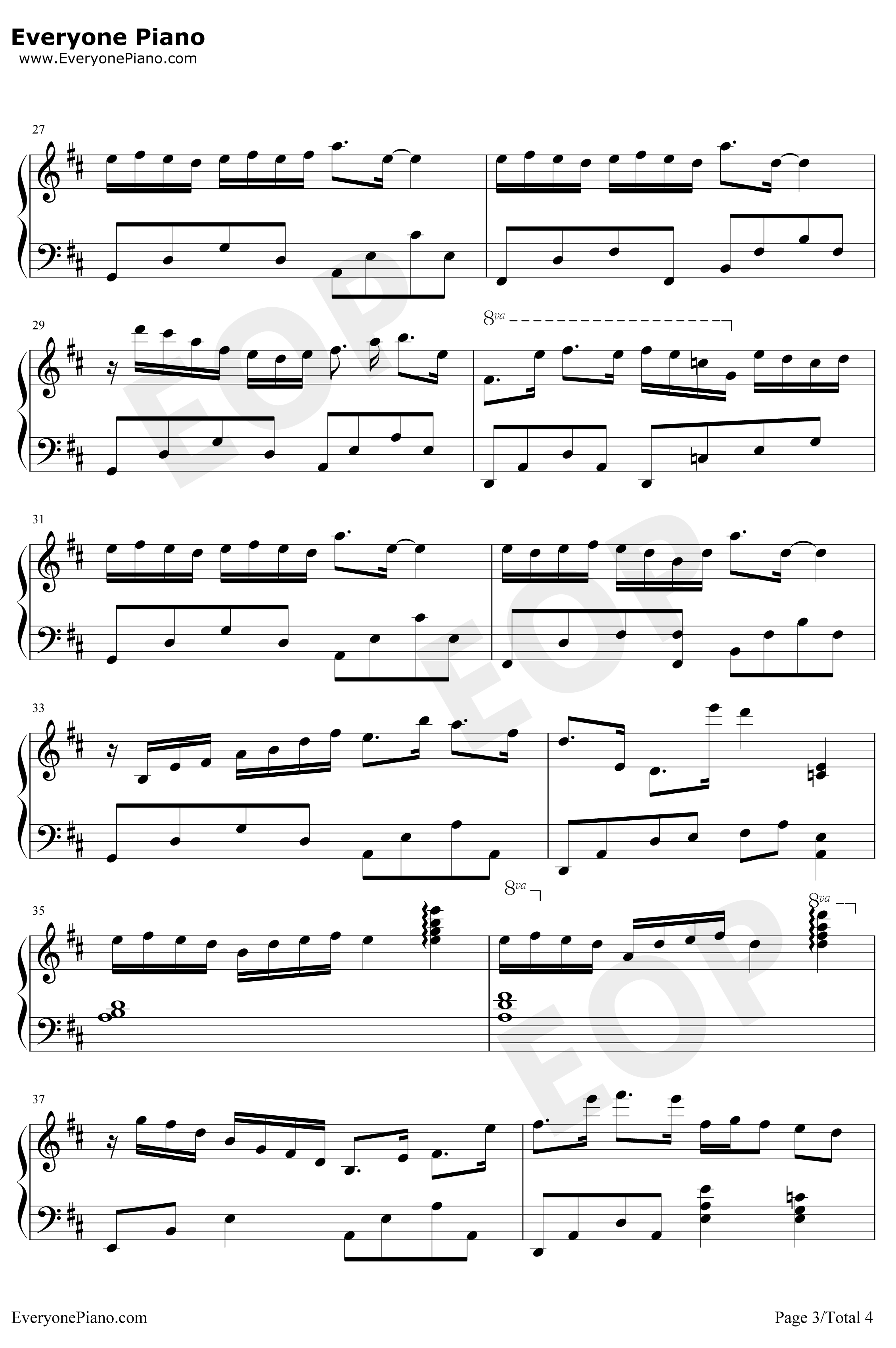 夏日绿荫钢琴谱-Pianoboy3