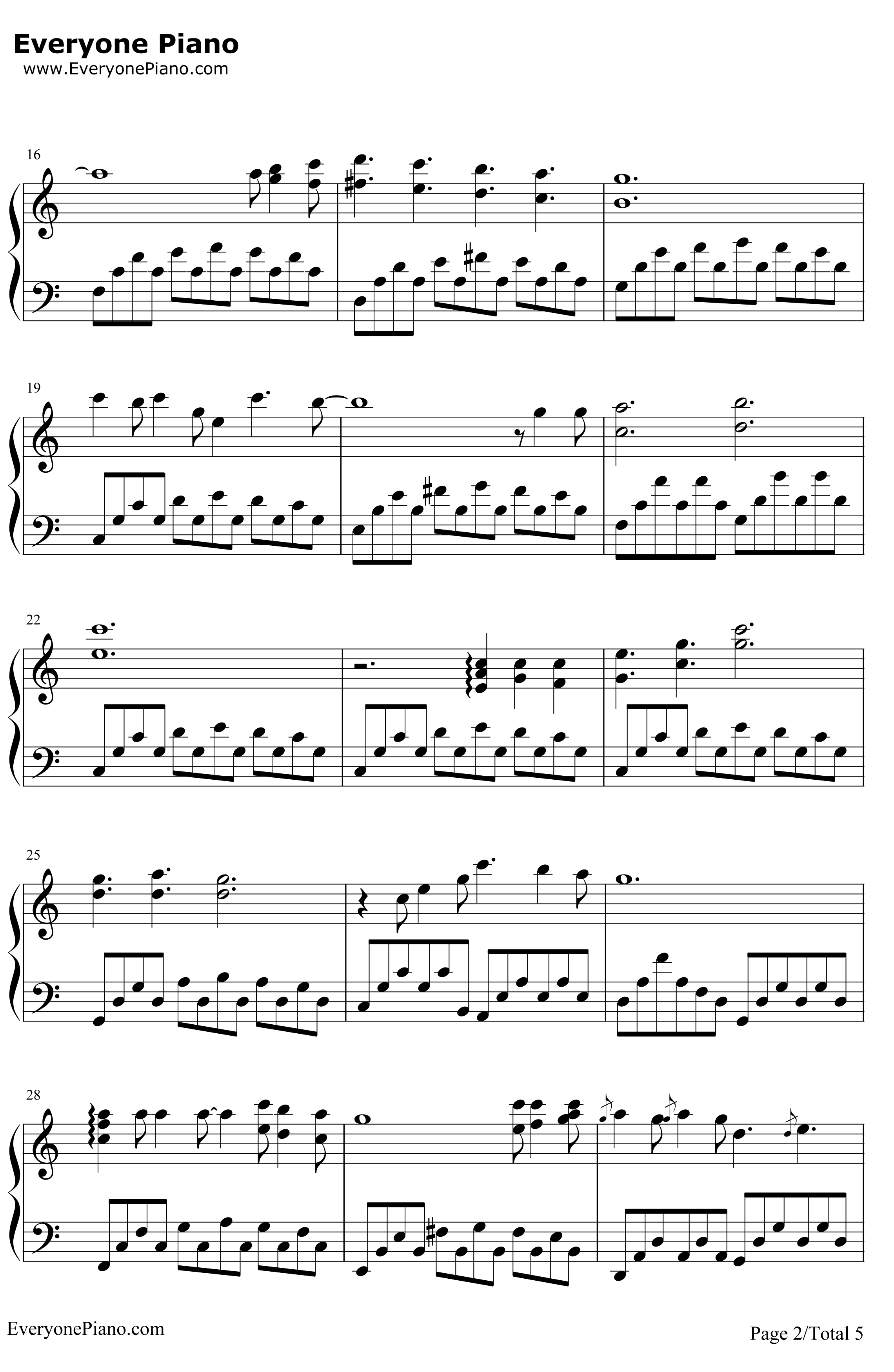 散步钢琴谱-久石让JoeHisaishi宫崎骏-龙猫片头主题曲2