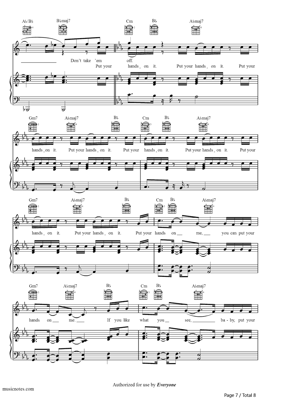HandsonMe钢琴谱-ArianaGrande7