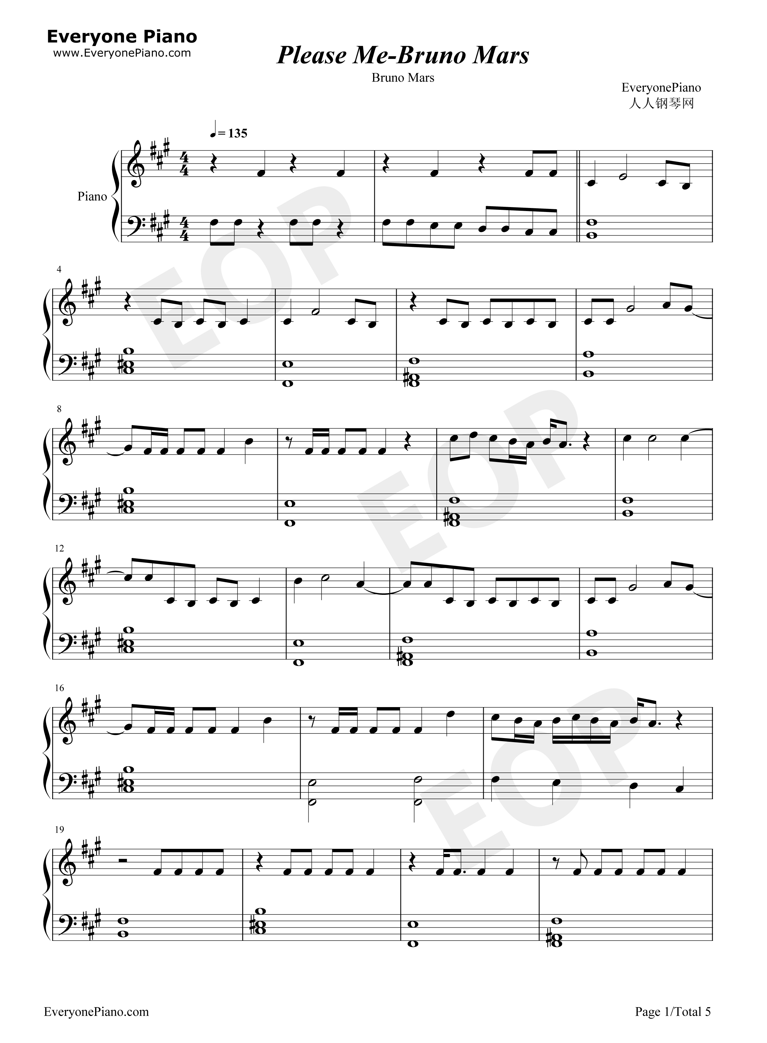 Please Me钢琴谱-Cardi B Bruno Mars1